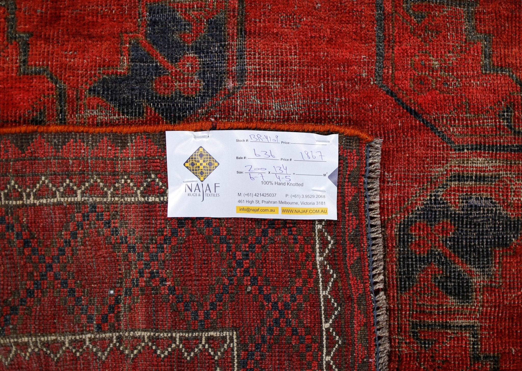 Handmade Antique Afghan Turkmen Rug | 200 x 134 cm | 6'7" x 4'5" - Najaf Rugs & Textile