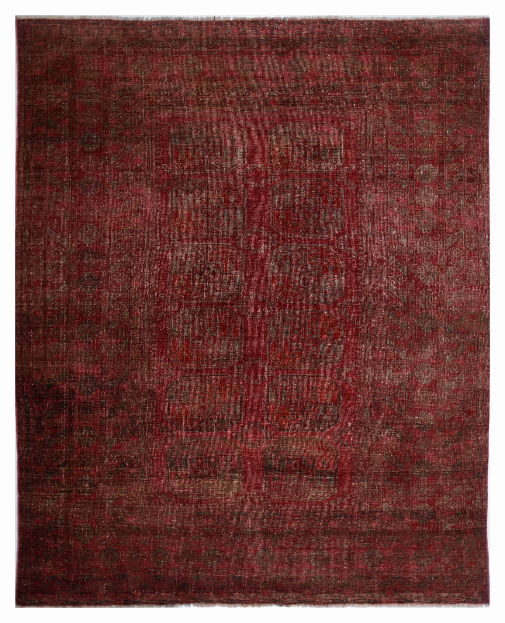 Handmade Antique Afghan Turkmen Rug | 267 x 204 cm | 8'9" x 6'8" - Najaf Rugs & Textile