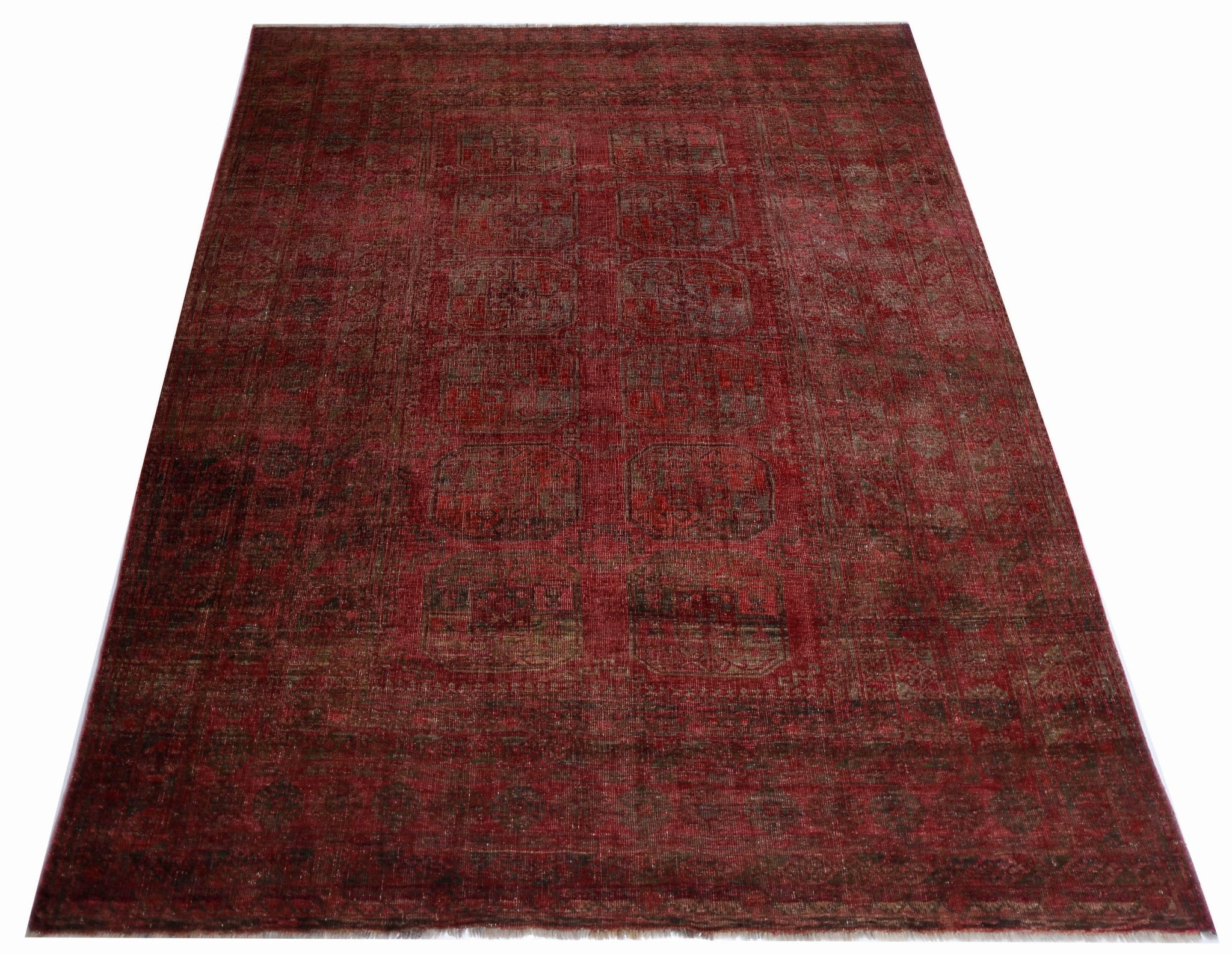Handmade Antique Afghan Turkmen Rug | 267 x 204 cm | 8'9" x 6'8" - Najaf Rugs & Textile