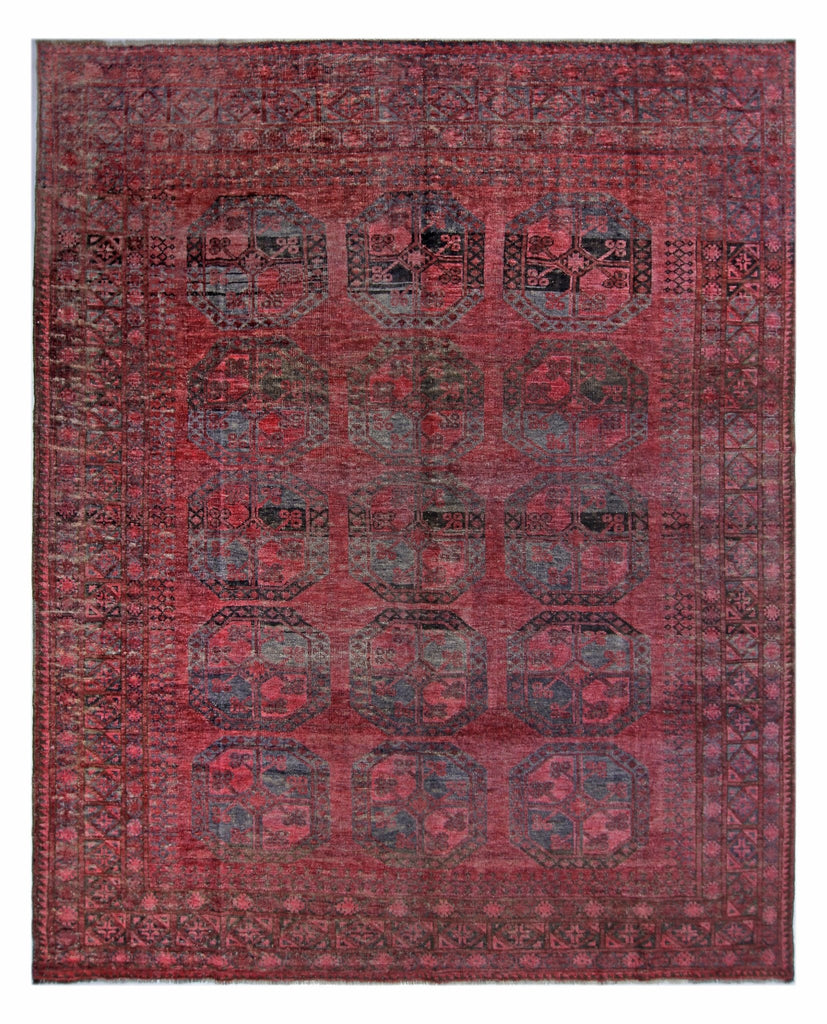 Handmade Antique Afghan Turkmen Rug | 294 x 251 cm | 9'8" x 8'3" - Najaf Rugs & Textile