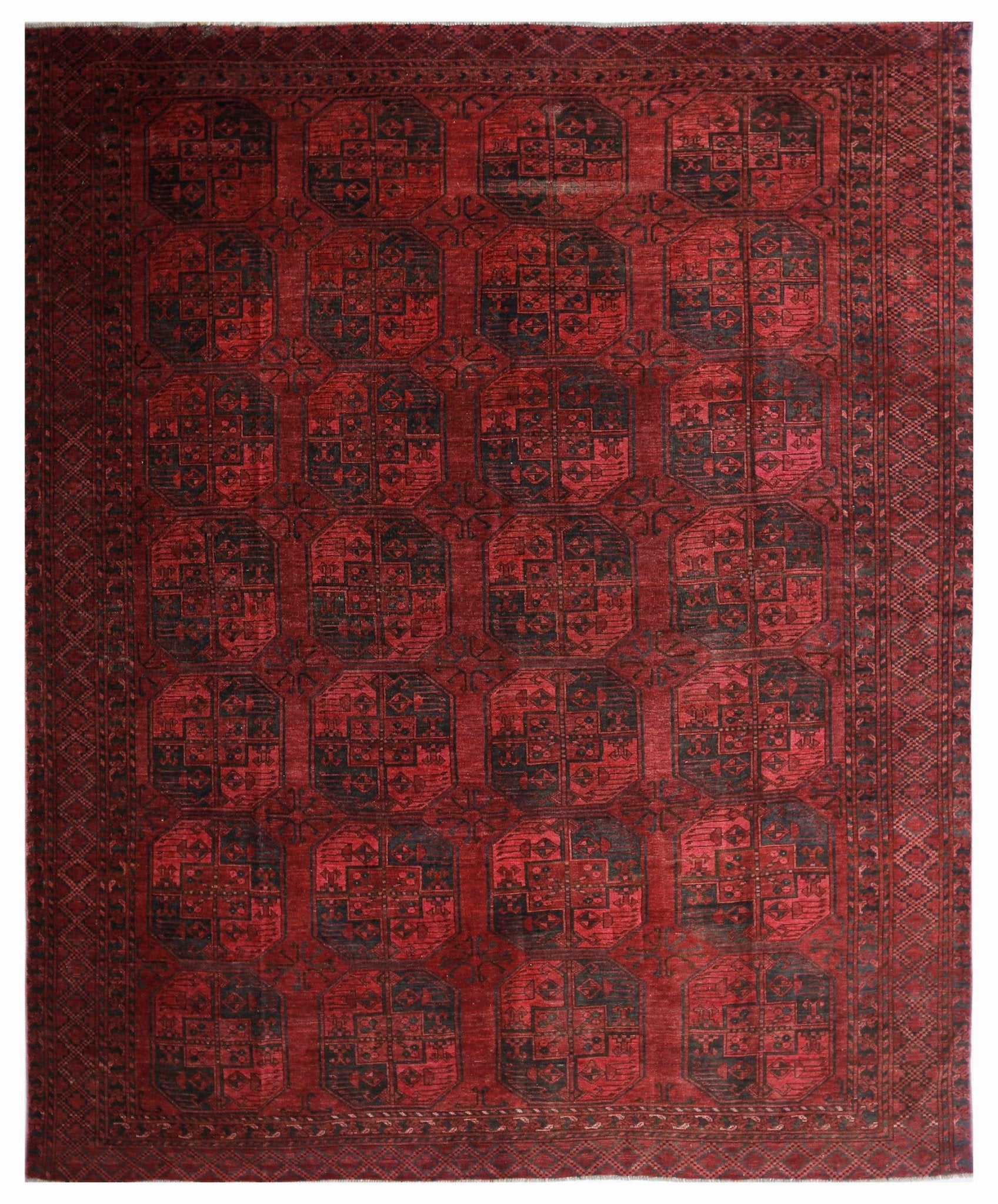 Handmade Antique Afghan Turkmen Rug | 314 x 258 cm | 10'4" x 8'5" - Najaf Rugs & Textile