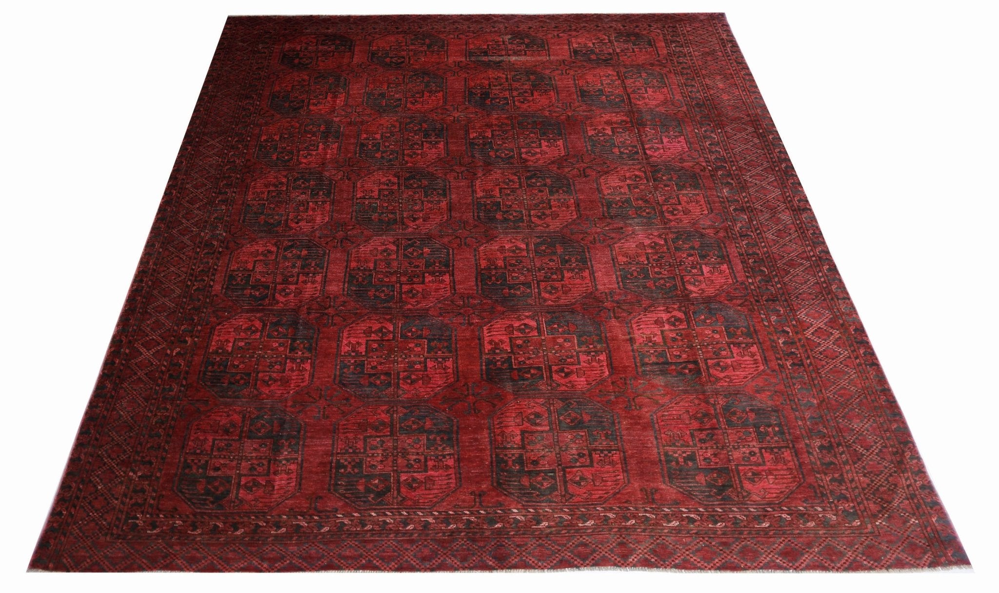 Handmade Antique Afghan Turkmen Rug | 314 x 258 cm | 10'4" x 8'5" - Najaf Rugs & Textile