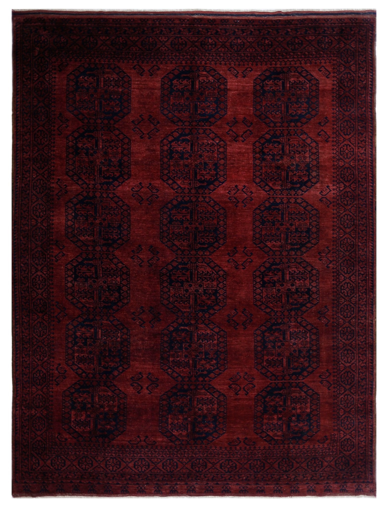 Handmade Antique Afghan Turkmen Rug | 335 x 246 cm | 11' x 8'1" - Najaf Rugs & Textile