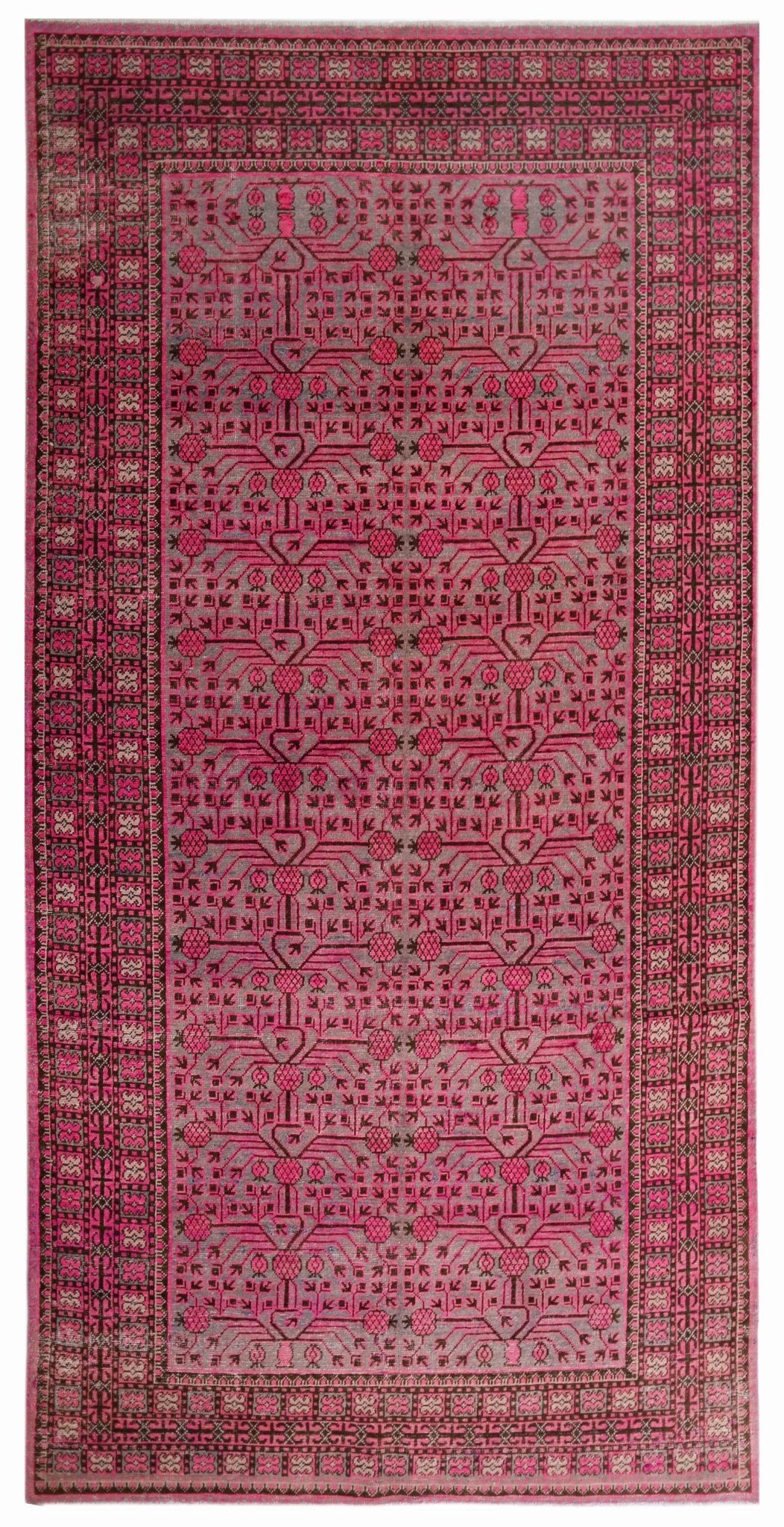 Handmade Antique Khotan Rug | 384 x 193 cm | 12'7" x 6'4" - Najaf Rugs & Textile