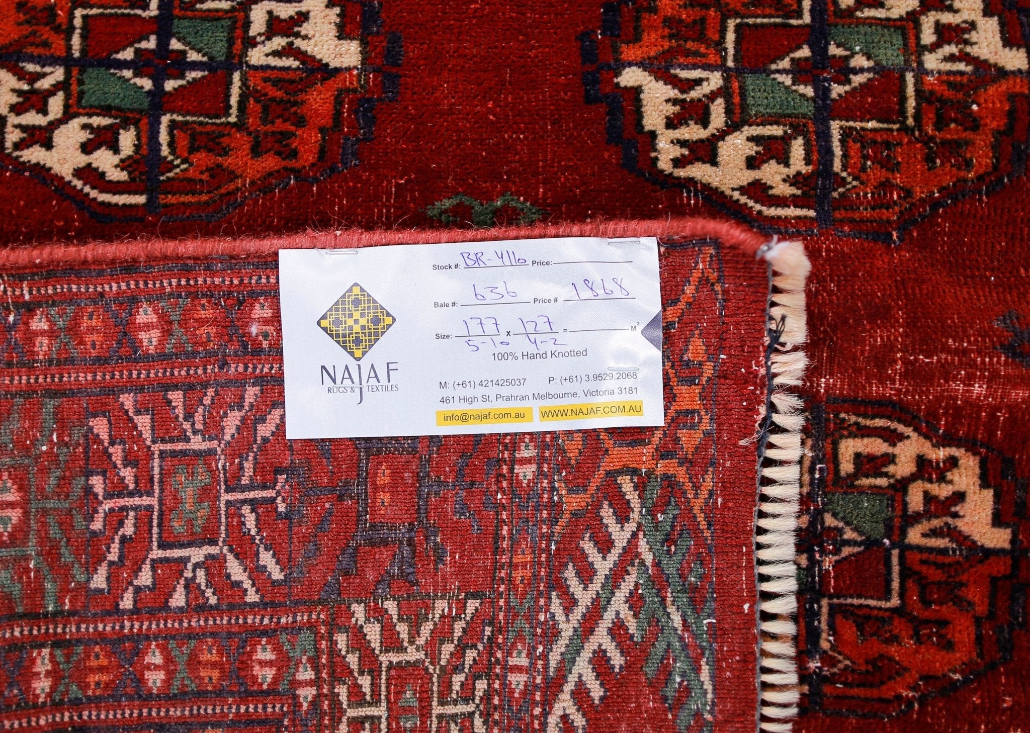 Handmade Antique Turkmen Tekke Rug | 177 x 127 cm | 5'10" x 4'2" - Najaf Rugs & Textile