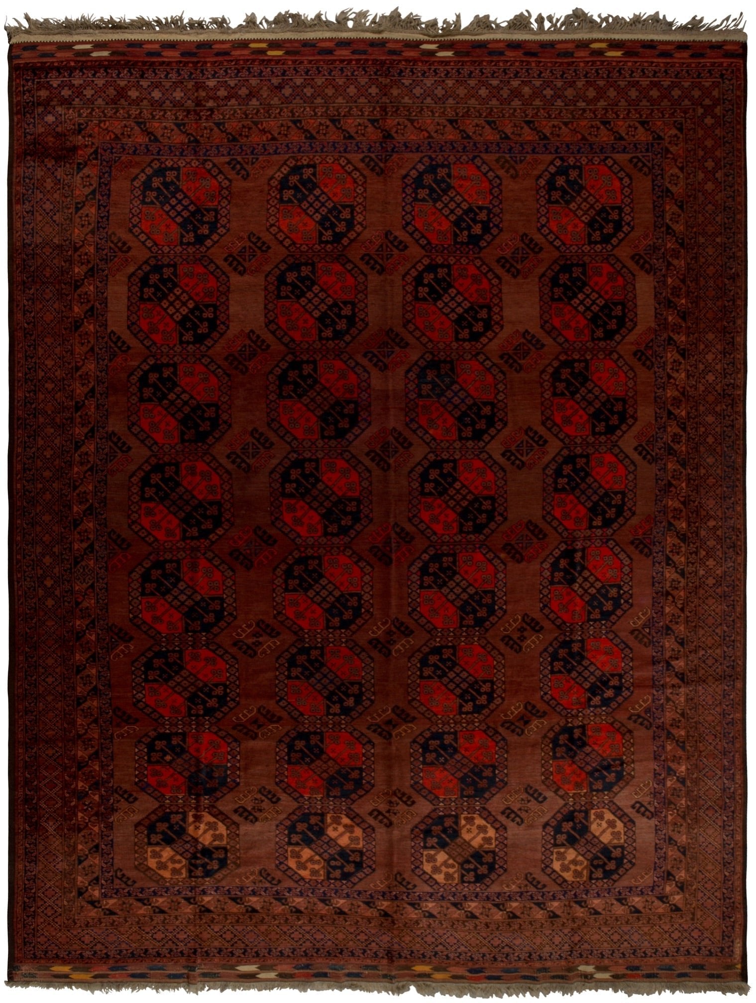 Handmade Antique Vegetable Dye Turkmen Rug | 419 x 312 cm - Najaf Rugs & Textile