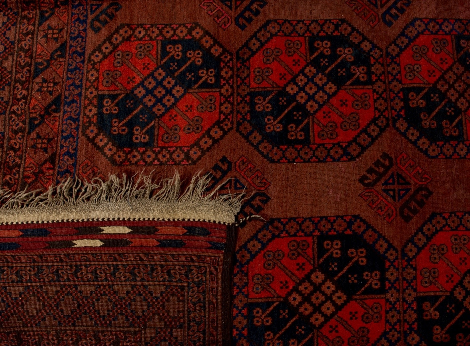 Handmade Antique Vegetable Dye Turkmen Rug | 419 x 312 cm - Najaf Rugs & Textile