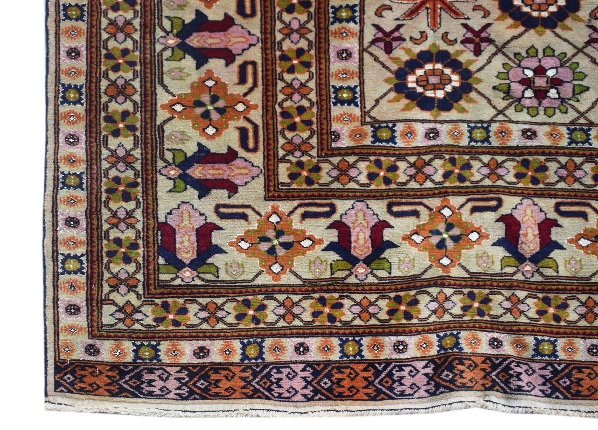 Handmade Fine Silk Afghan Bashiri Rug | 285 x 193 cm | 9'5" x 6'4" - Najaf Rugs & Textile