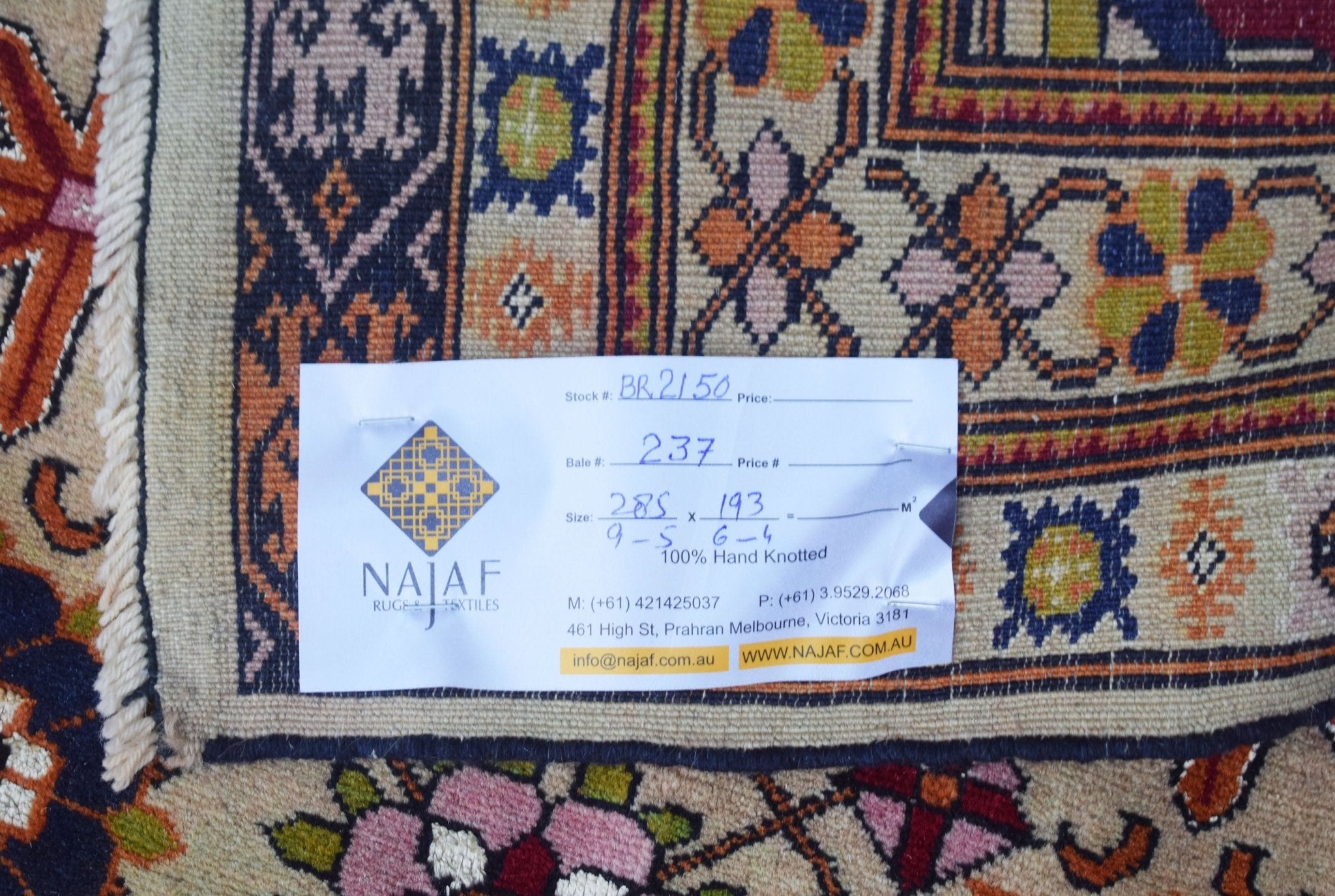 Handmade Fine Silk Afghan Bashiri Rug | 285 x 193 cm | 9'5" x 6'4" - Najaf Rugs & Textile