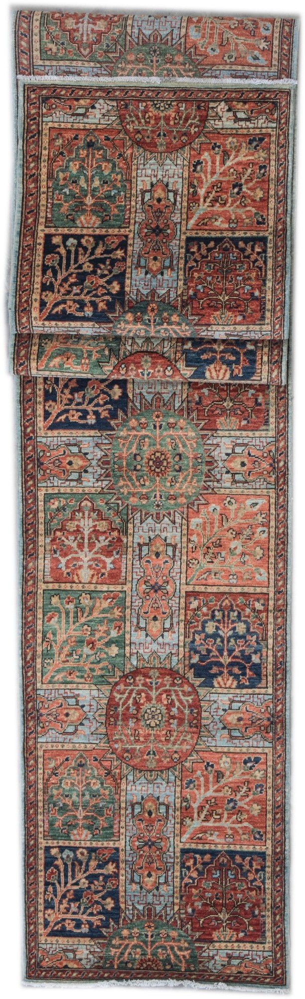 Handmade Garden Design Hallway Runner | 509 x 75 cm - Najaf Rugs & Textile