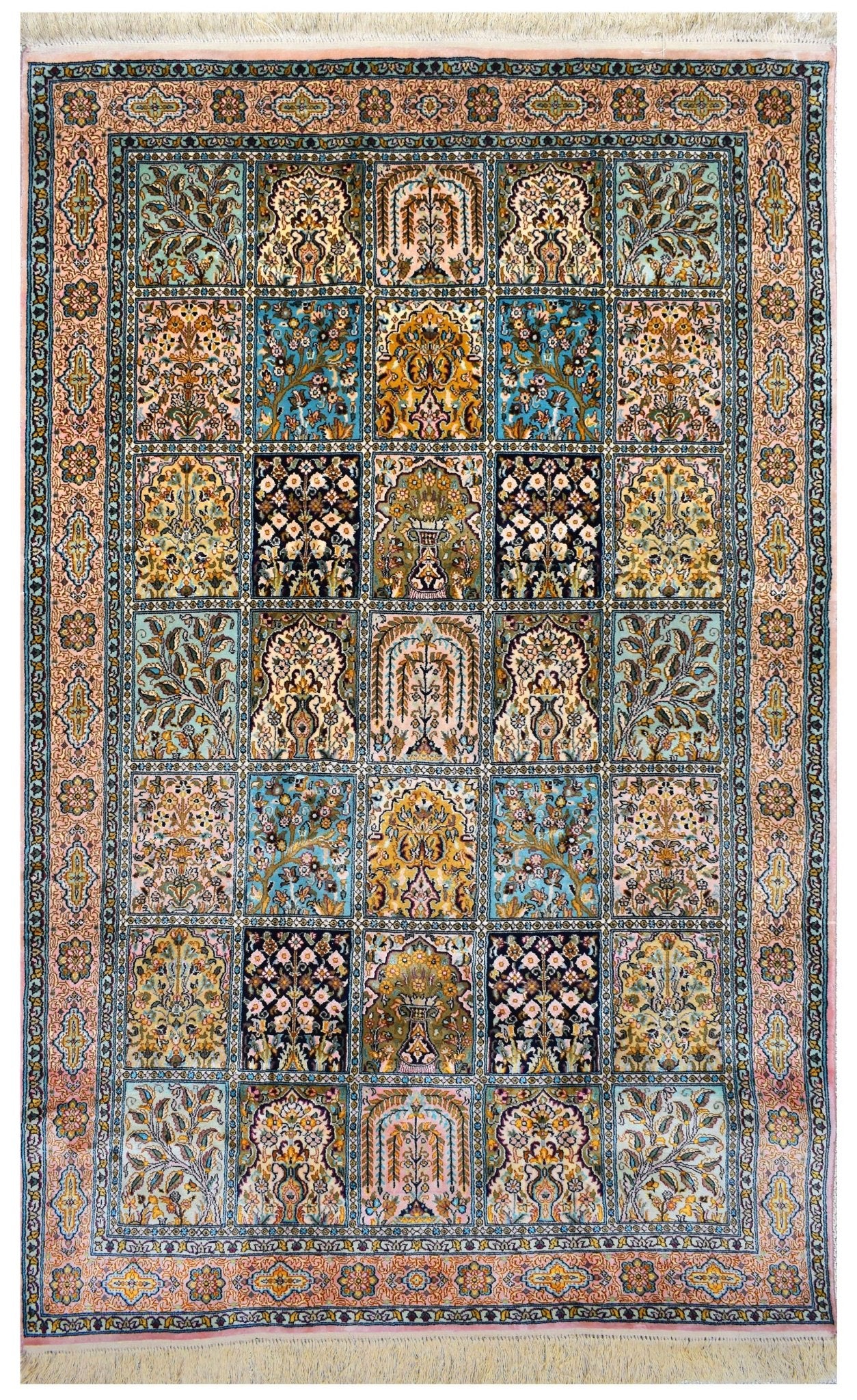 Handmade Kashmiri Silk Rug | 151 x 94 cm | 4'9" x 3' - Najaf Rugs & Textile
