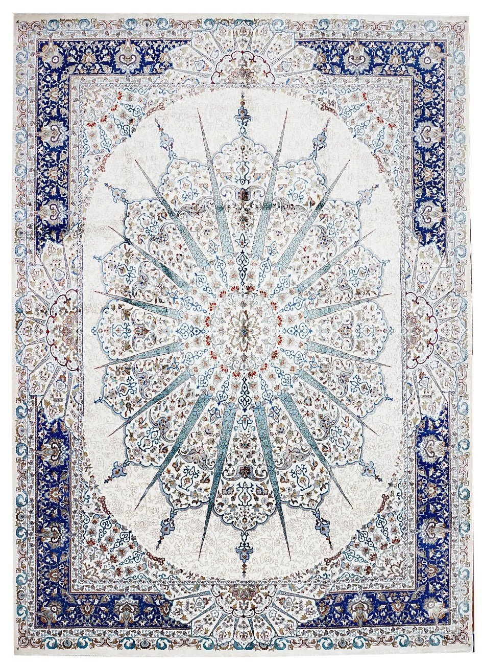 Handmade Kashmiri Viscose Silk Rug | 310 x 241 cm - Najaf Rugs & Textile