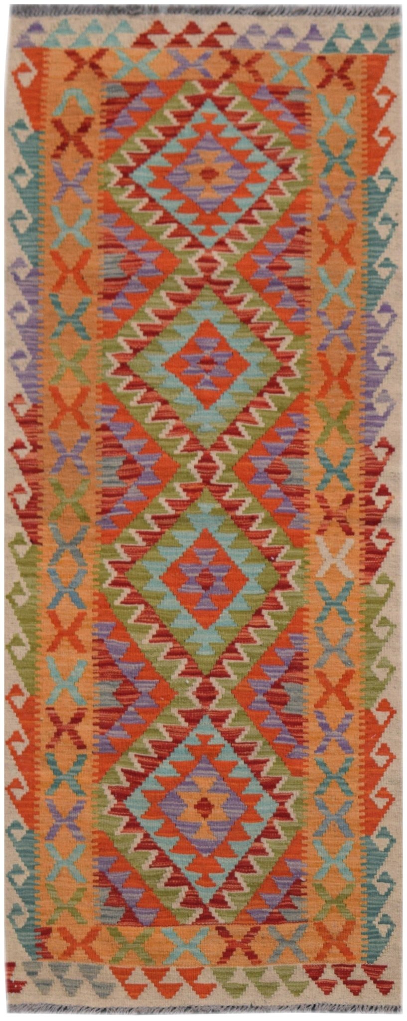Handmade Maimana Kilim Hallway Runner | 195 x 74 cm - Najaf Rugs & Textile