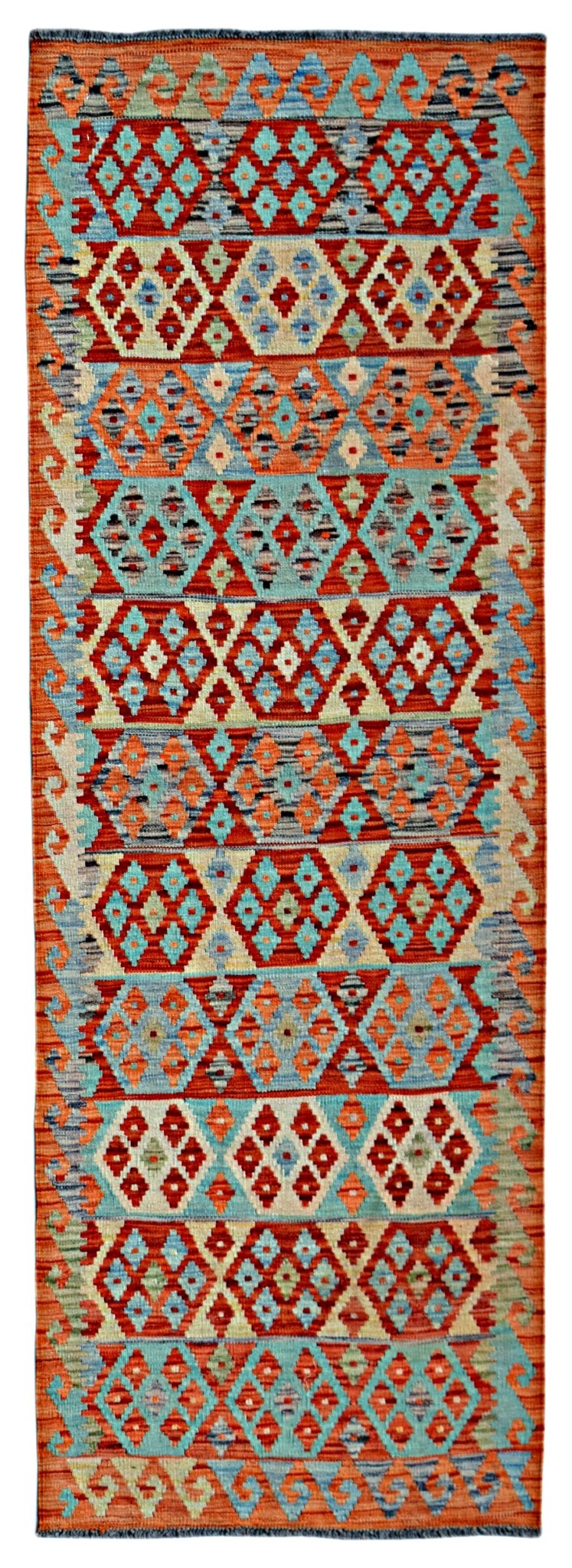 Handmade Maimana Killim Hallway Runner | 246 x 83 cm | 8'1" x 2'9" - Najaf Rugs & Textile