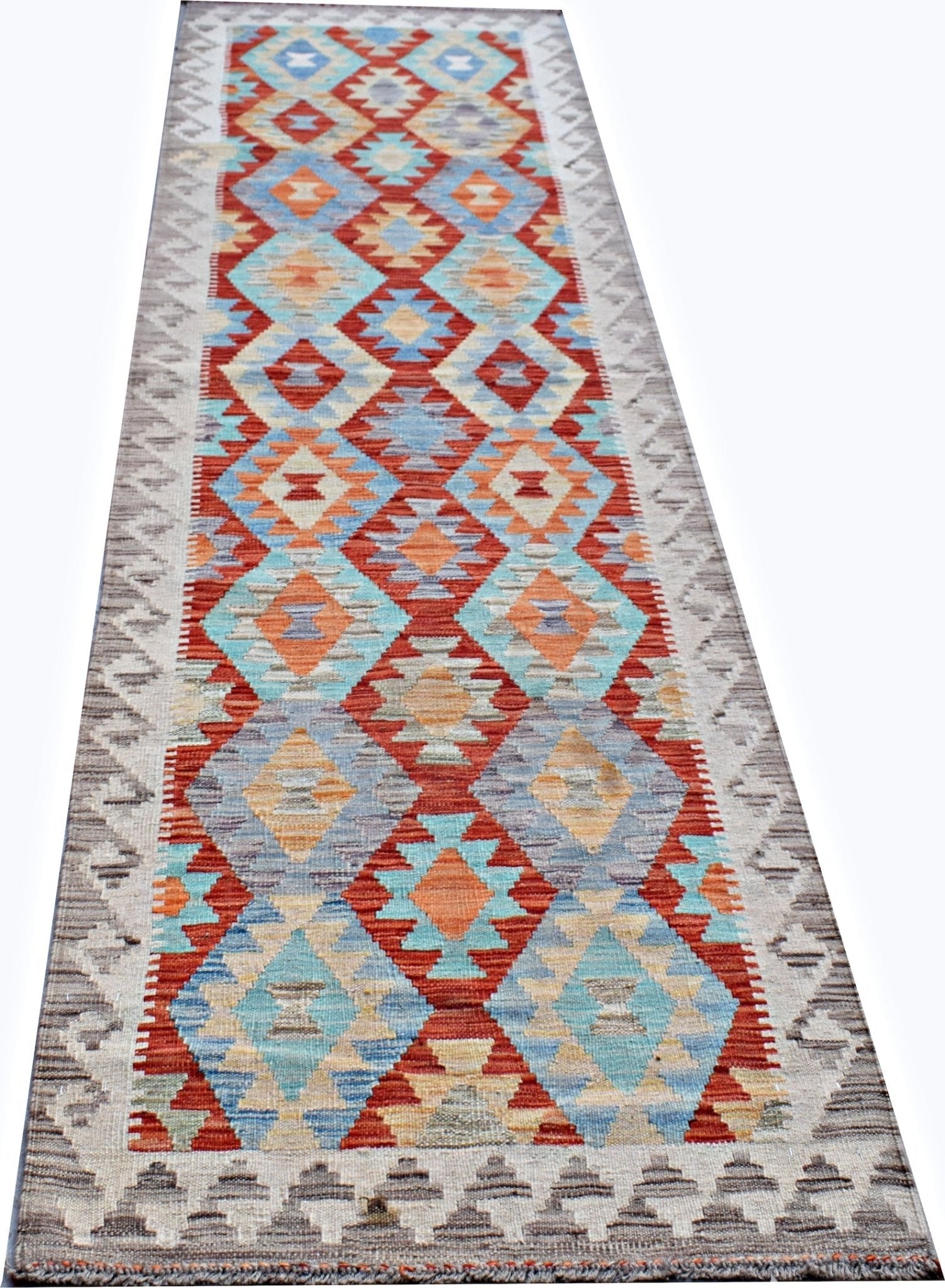 Handmade Maimana Killim Hallway Runner | 287 x 80 cm | 9'9" x 2'7" - Najaf Rugs & Textile