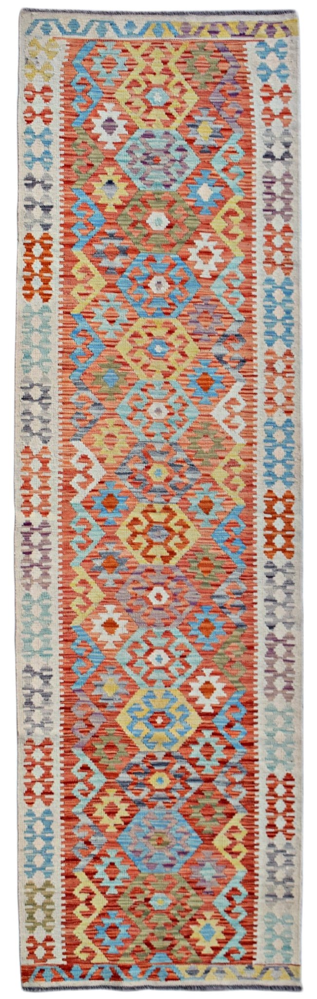 Handmade Maimana Killim Hallway Runner | 290 x 83 cm | 9'7" x 2'9" - Najaf Rugs & Textile