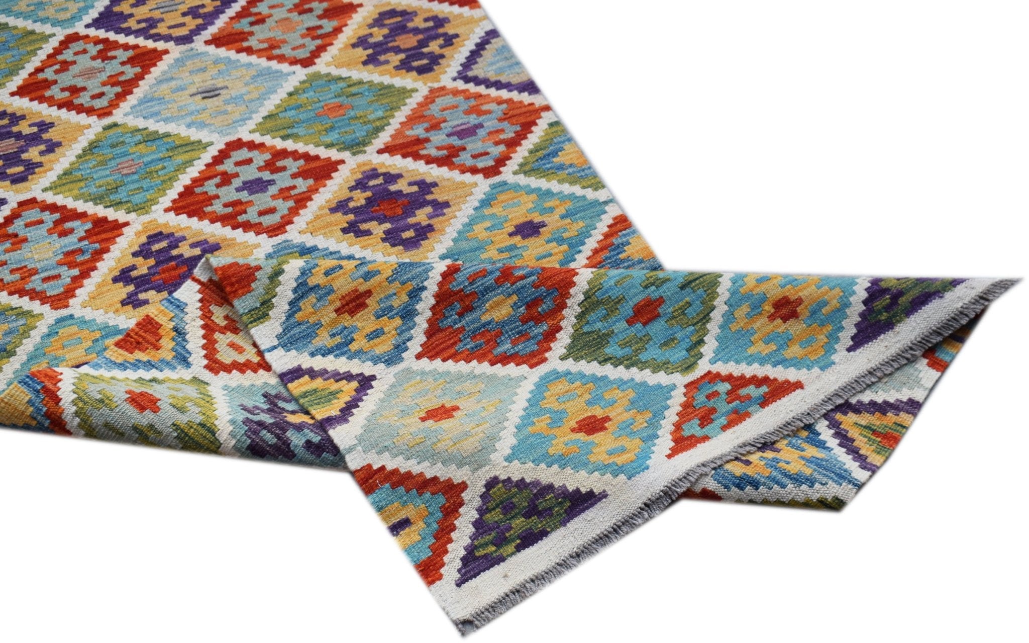 Handmade Maimana Killim Hallway Runner | 294 x 83 cm | 9'8" x 2'9" - Najaf Rugs & Textile