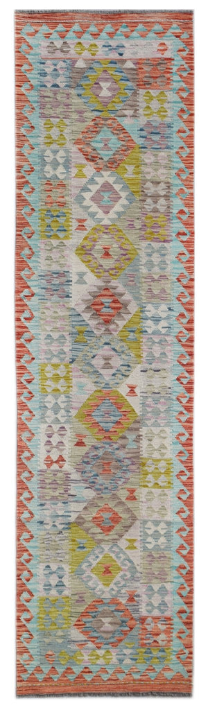 Handmade Maimana Killim Hallway Runner | 297 x 78 cm | 9'9" x 2'7" - Najaf Rugs & Textile