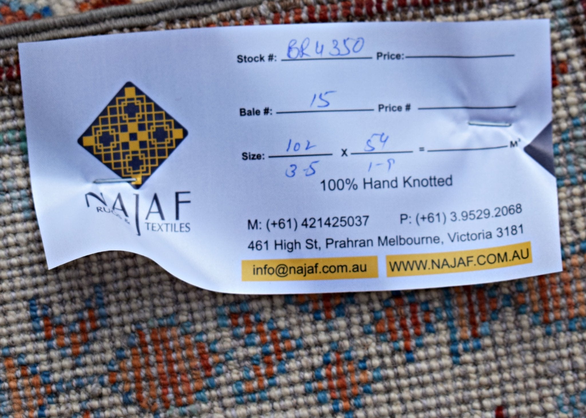 Handmade Mini Afghan Chobi Rug | 102 x 54 cm | 3'5" x 1'9" - Najaf Rugs & Textile