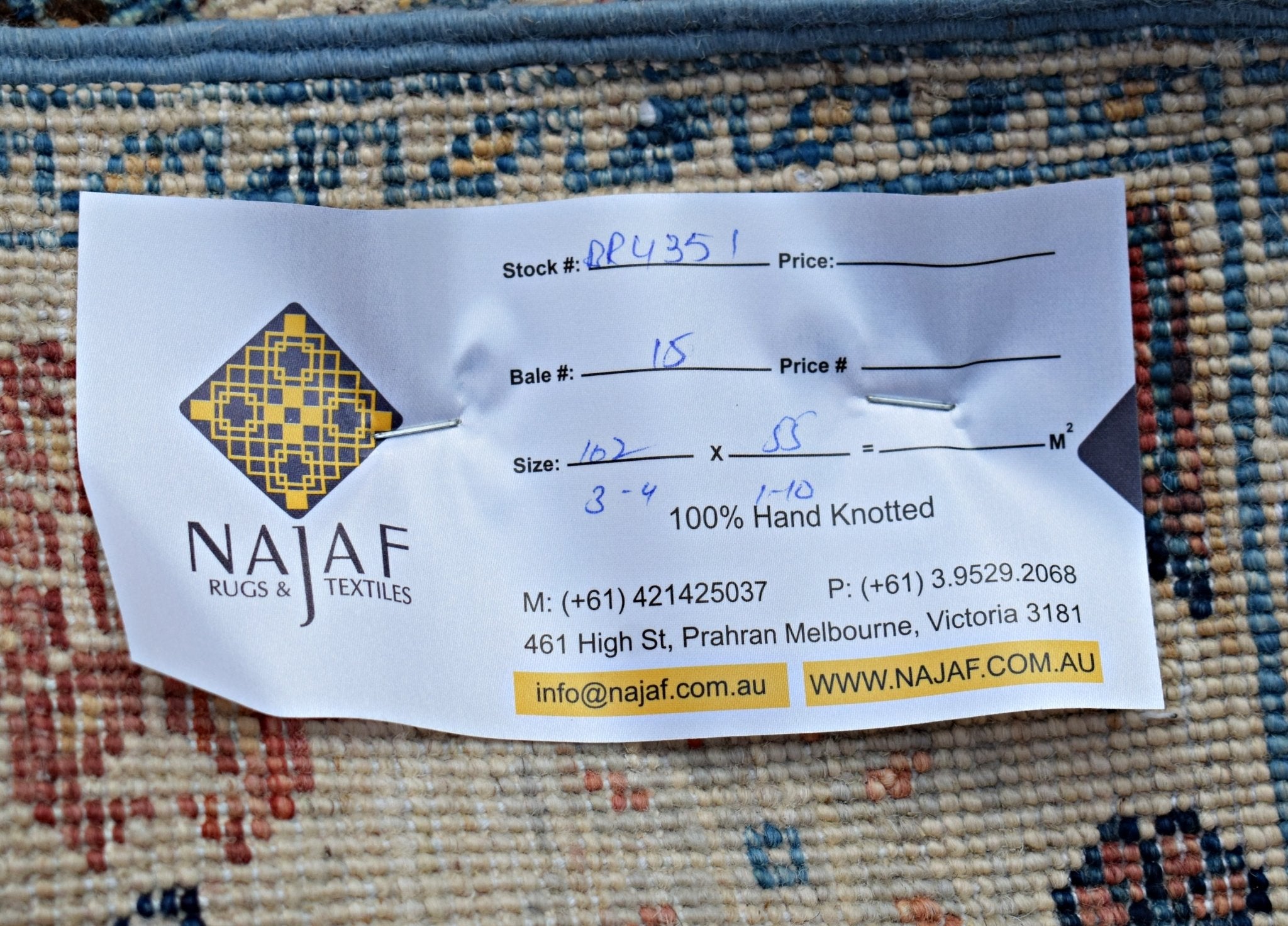 Handmade Mini Afghan Chobi Rug | 102 x 55 cm | 3'4" x 1'10" - Najaf Rugs & Textile