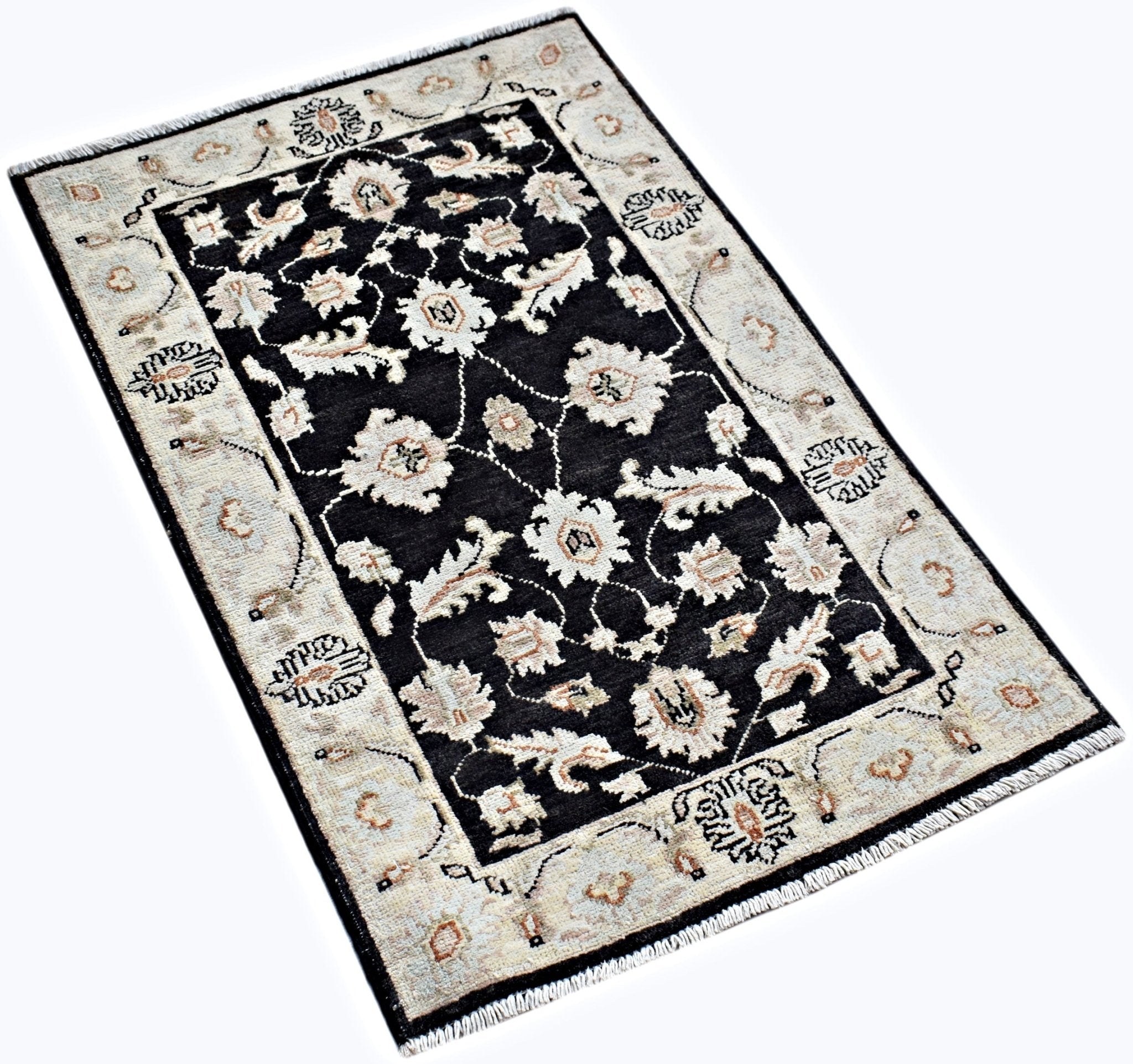 Handmade Mini Afghan Chobi Rug | 102 x 65 cm | 3'5" x 2' - Najaf Rugs & Textile