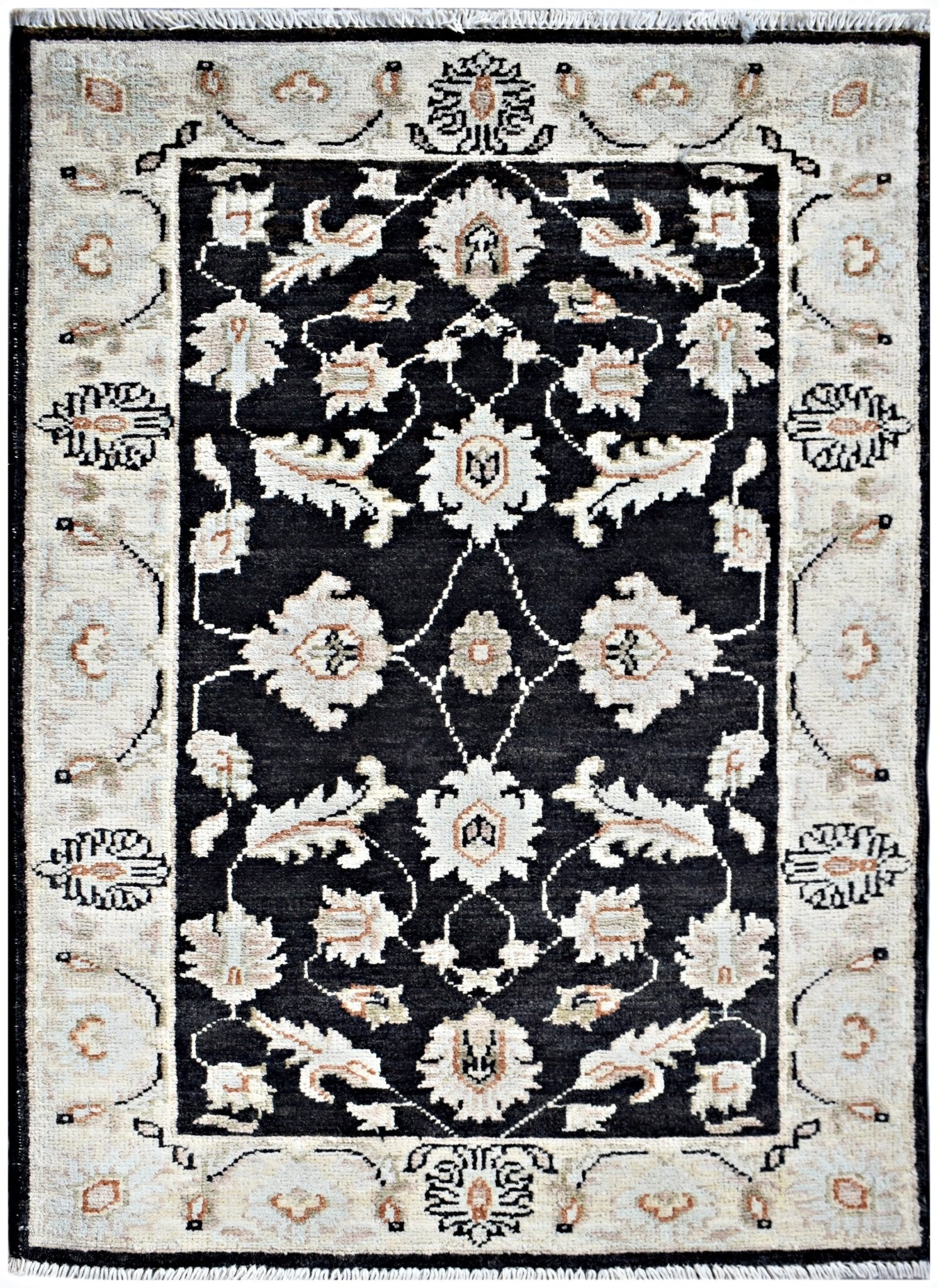 Handmade Mini Afghan Chobi Rug | 102 x 65 cm | 3'5" x 2' - Najaf Rugs & Textile