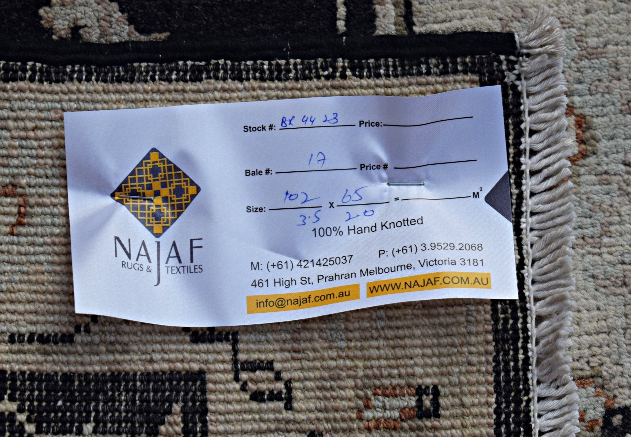 Handmade Mini Afghan Chobi Rug | 102 x 65 cm | 3'5" x 2' - Najaf Rugs & Textile