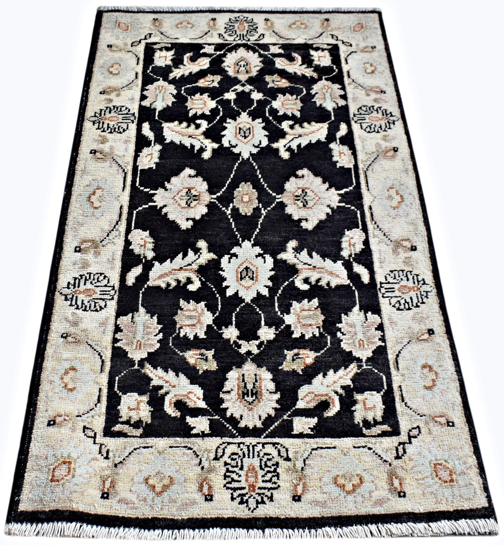 Handmade Mini Afghan Chobi Rug | 102 x 65 cm | 3'5" x 2' - Najaf Rugs & Textile