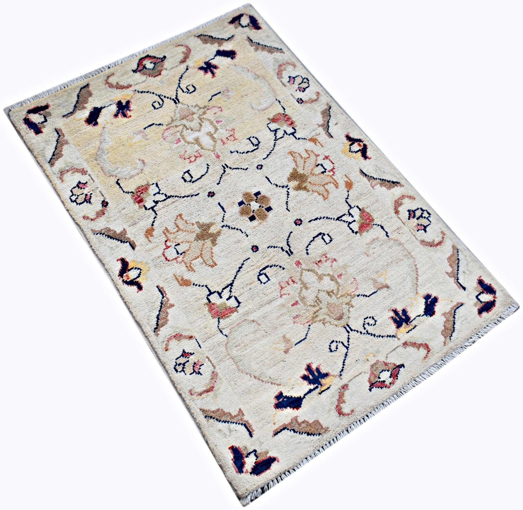 Handmade Mini Afghan Chobi Rug | 86 x 60 cm | 2'10" x 2' - Najaf Rugs & Textile