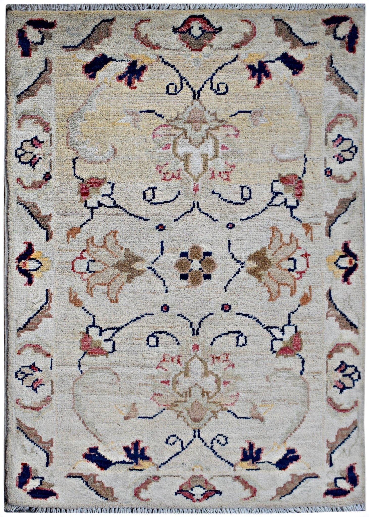 Handmade Mini Afghan Chobi Rug | 86 x 60 cm | 2'10" x 2' - Najaf Rugs & Textile