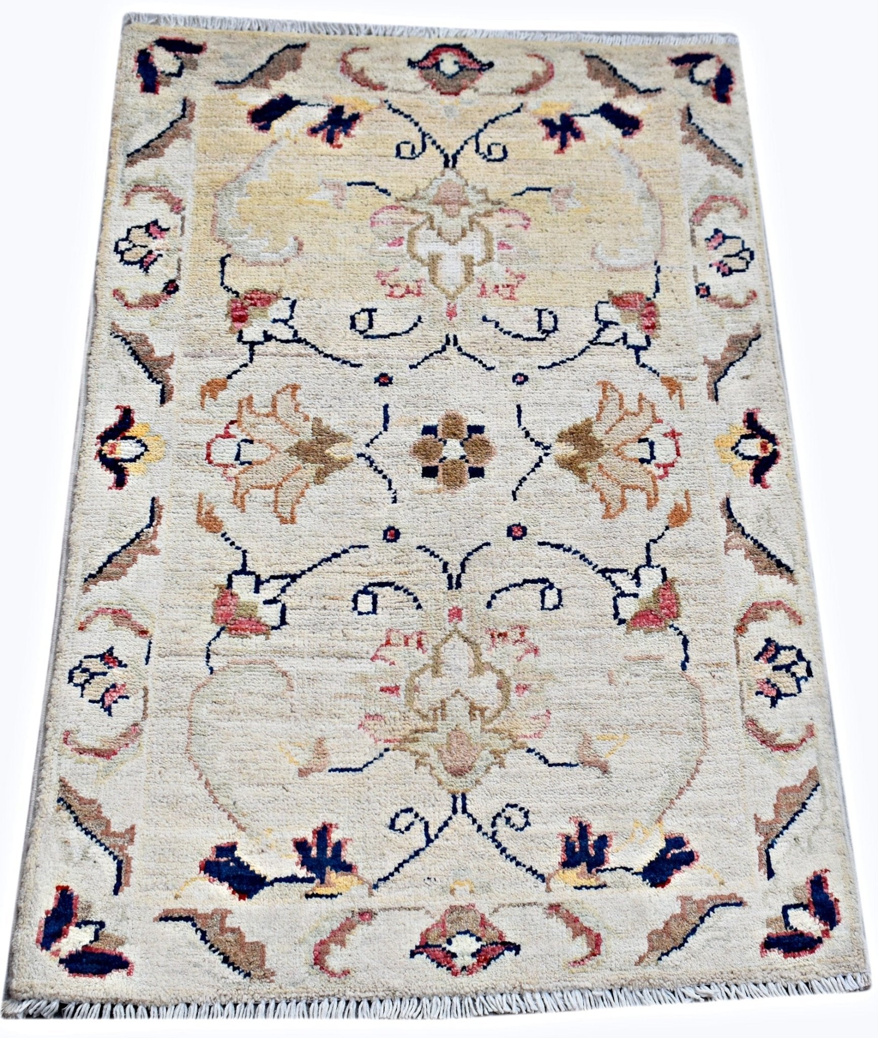 Handmade Mini Afghan Chobi Rug | 86 x 60 cm | 2'10" x 2' - Najaf Rugs & Textile