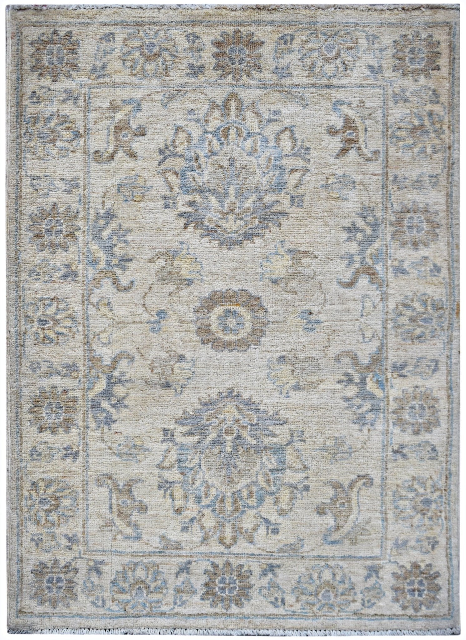 Handmade Mini Afghan Chobi Rug | 87 x 66 cm | 3'3" x 2'3" - Najaf Rugs & Textile