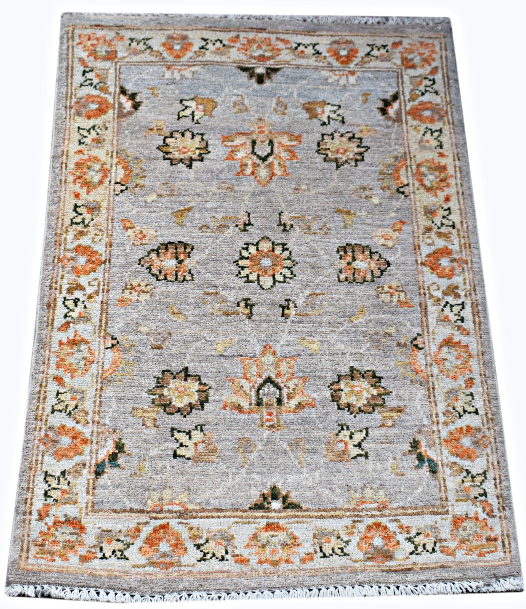 Handmade Mini Afghan Chobi Rug | 88 x 61 cm | 2'10" x 2' - Najaf Rugs & Textile