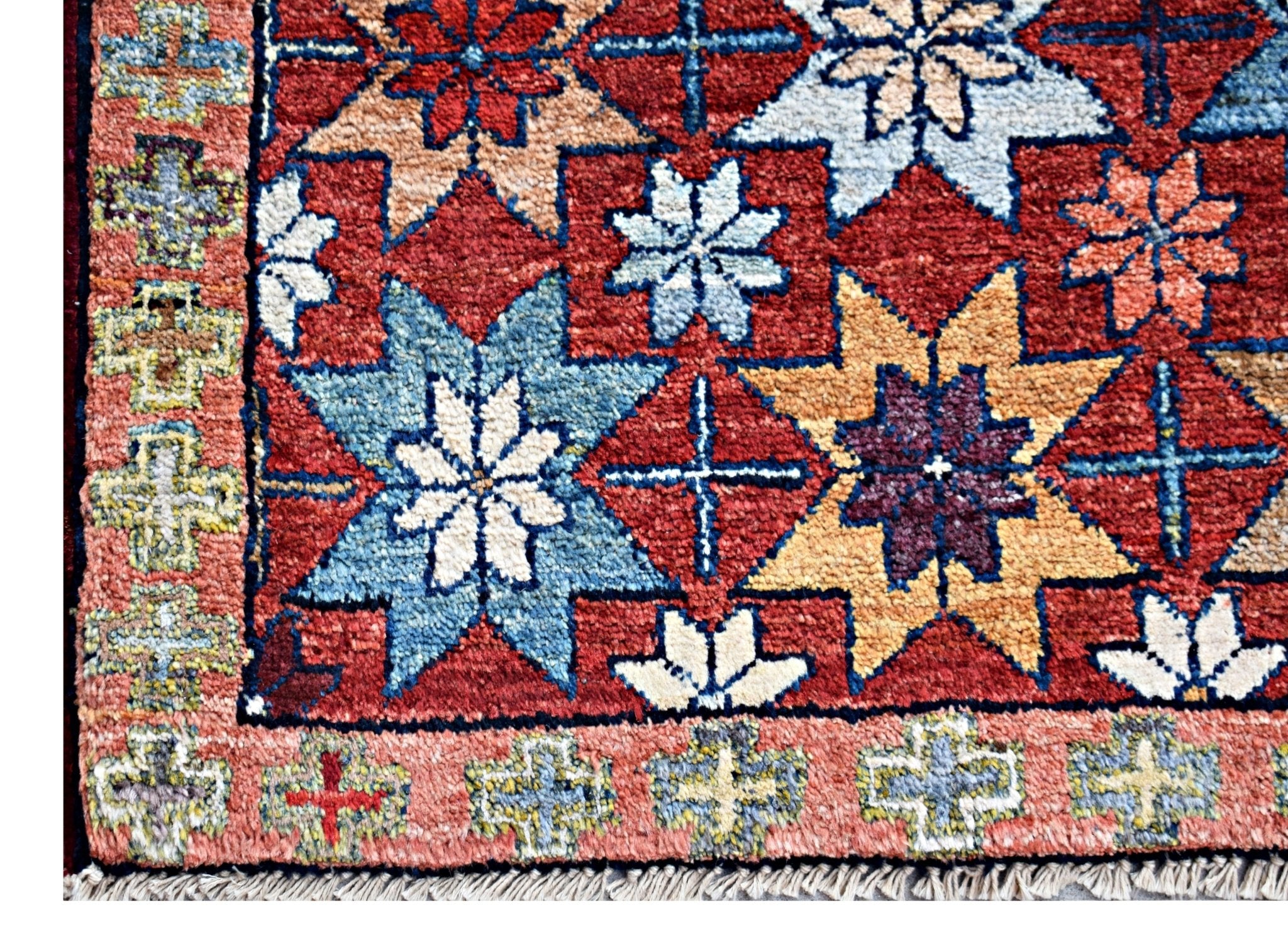 Handmade Mini Afghan Chobi Rug | 88 x 61 cm | 2'11" x 2' - Najaf Rugs & Textile