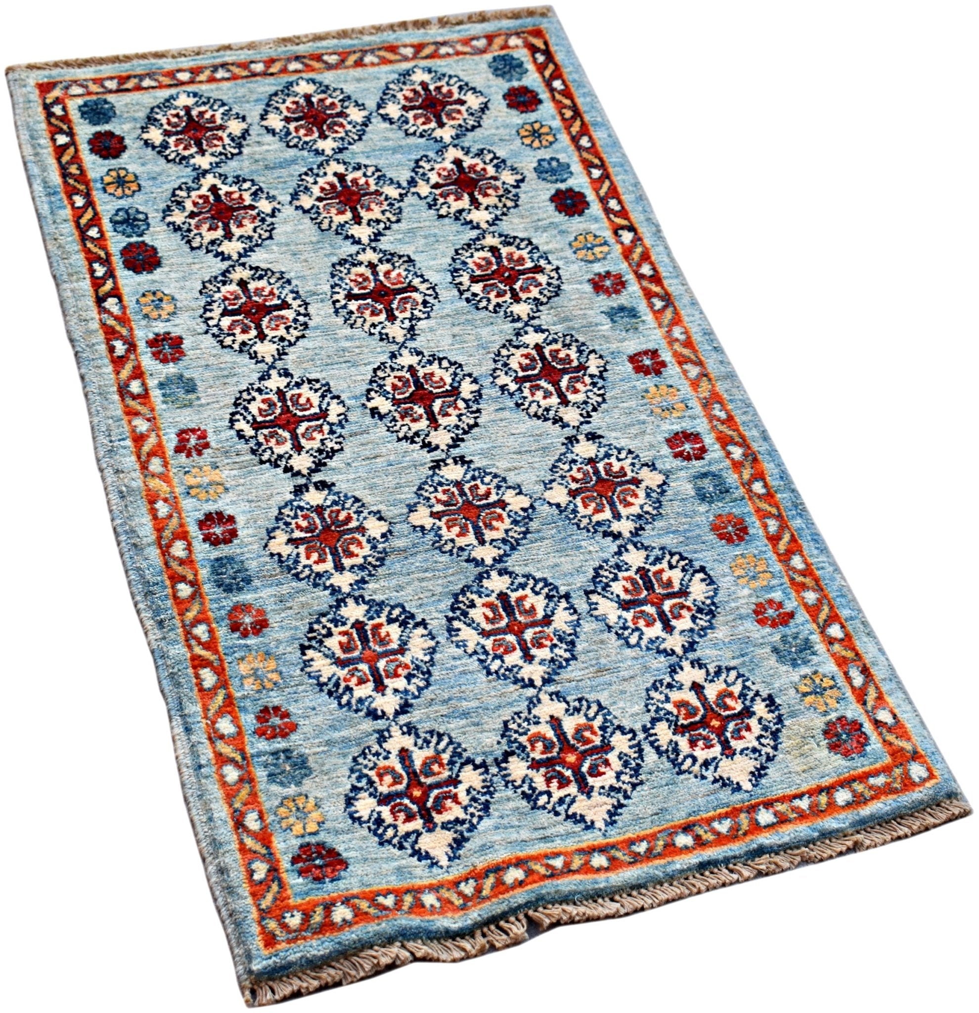 Handmade Mini Afghan Chobi Rug | 91 x 51 cm | 3' x 1'8" - Najaf Rugs & Textile