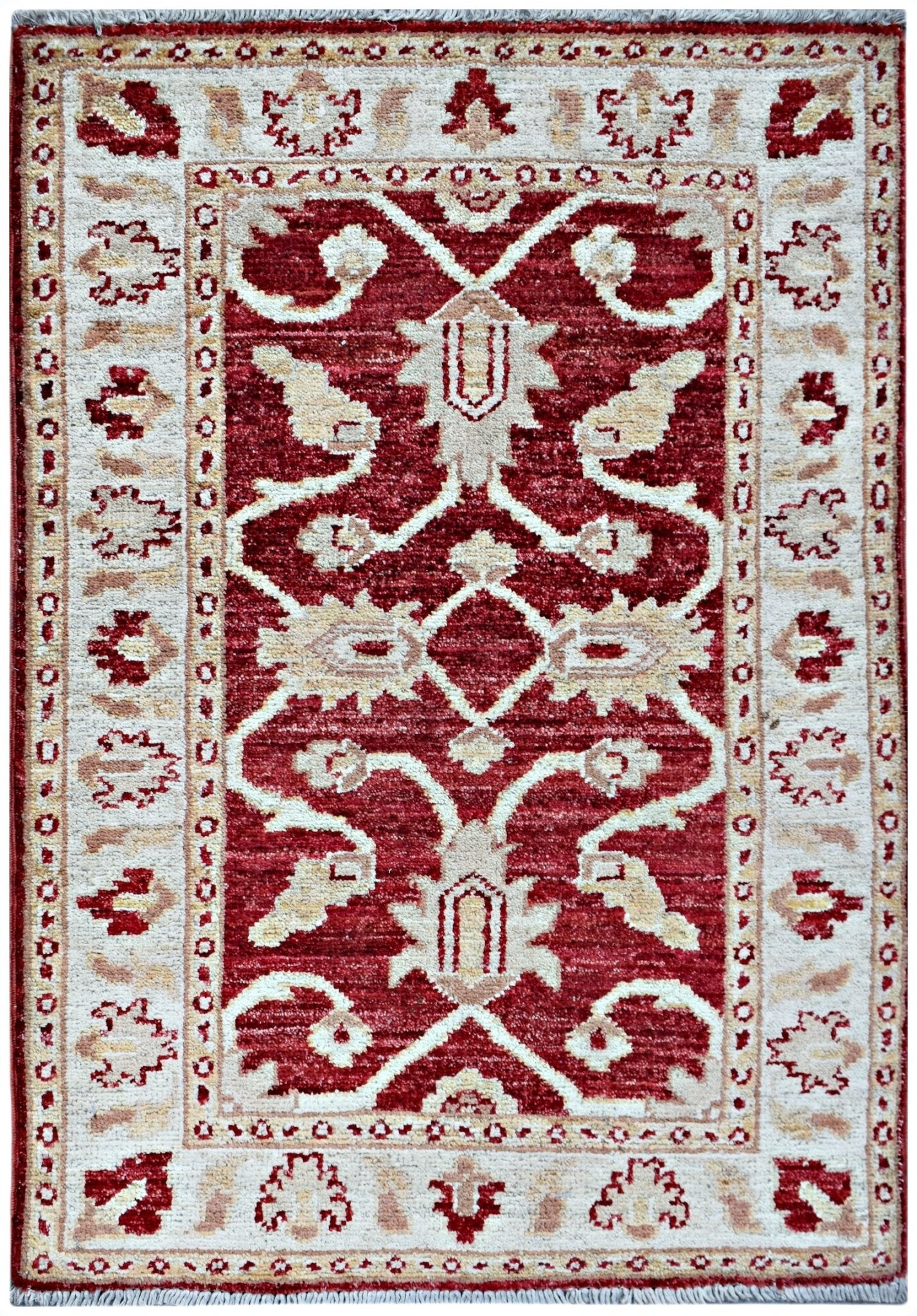 Handmade Mini Afghan Chobi Rug | 91 x 62 cm | 3' x 2' - Najaf Rugs & Textile