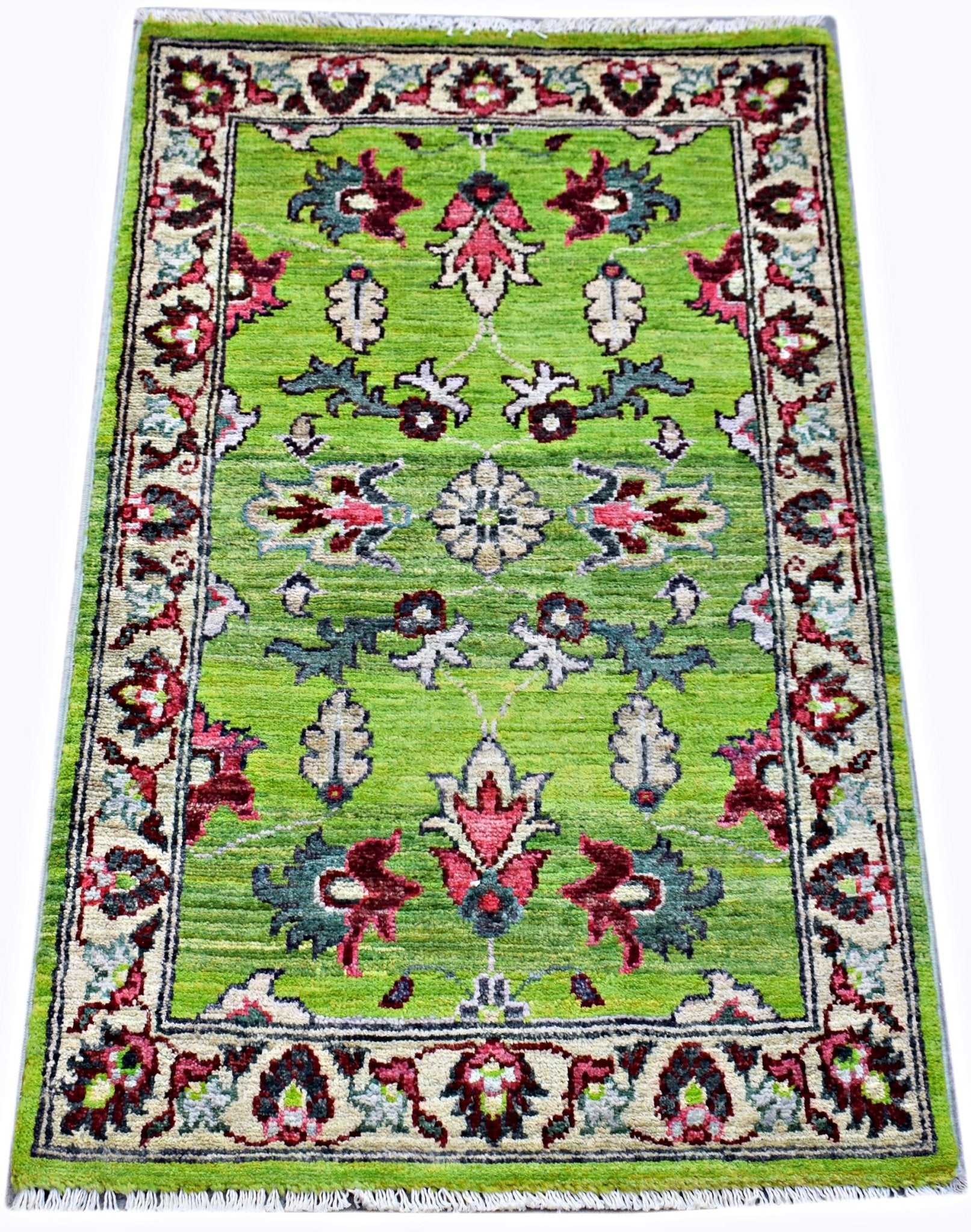 Handmade Mini Afghan Chobi Rug | 92 x 59 cm | 3' x 1'11" - Najaf Rugs & Textile