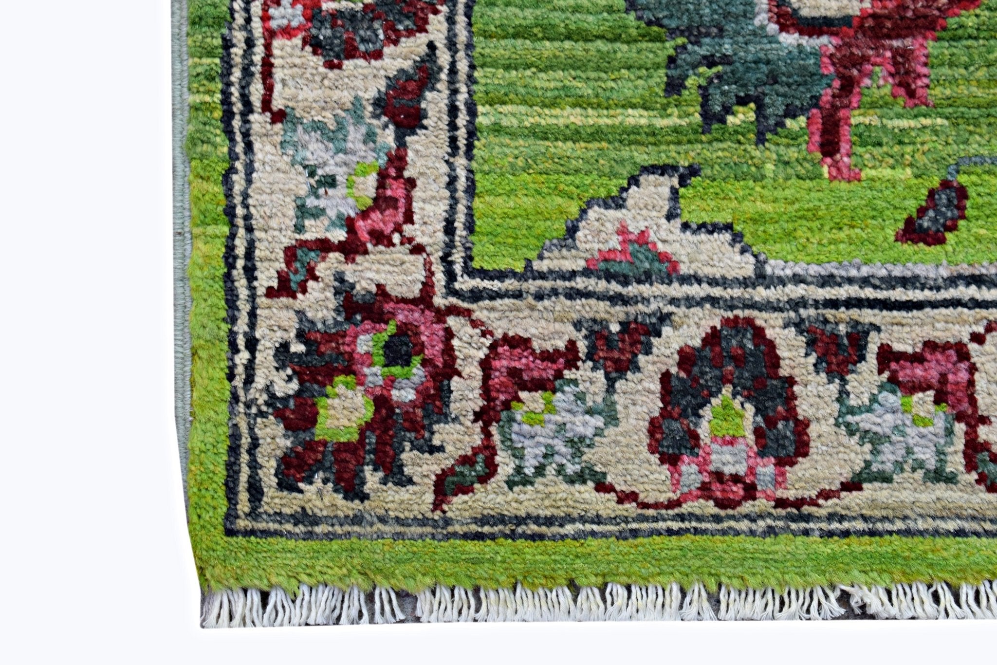 Handmade Mini Afghan Chobi Rug | 92 x 59 cm | 3' x 1'11" - Najaf Rugs & Textile