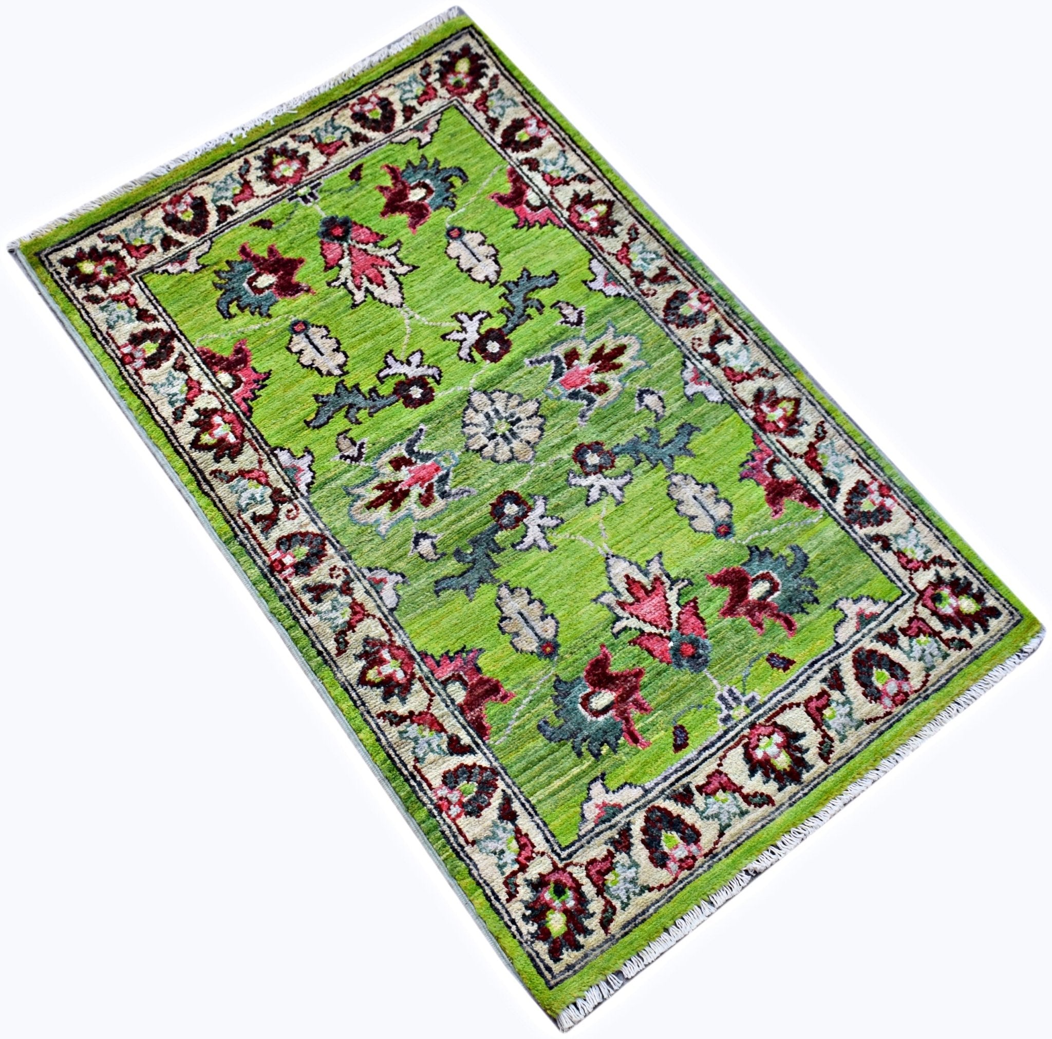 Handmade Mini Afghan Chobi Rug | 92 x 59 cm | 3' x 1'11" - Najaf Rugs & Textile