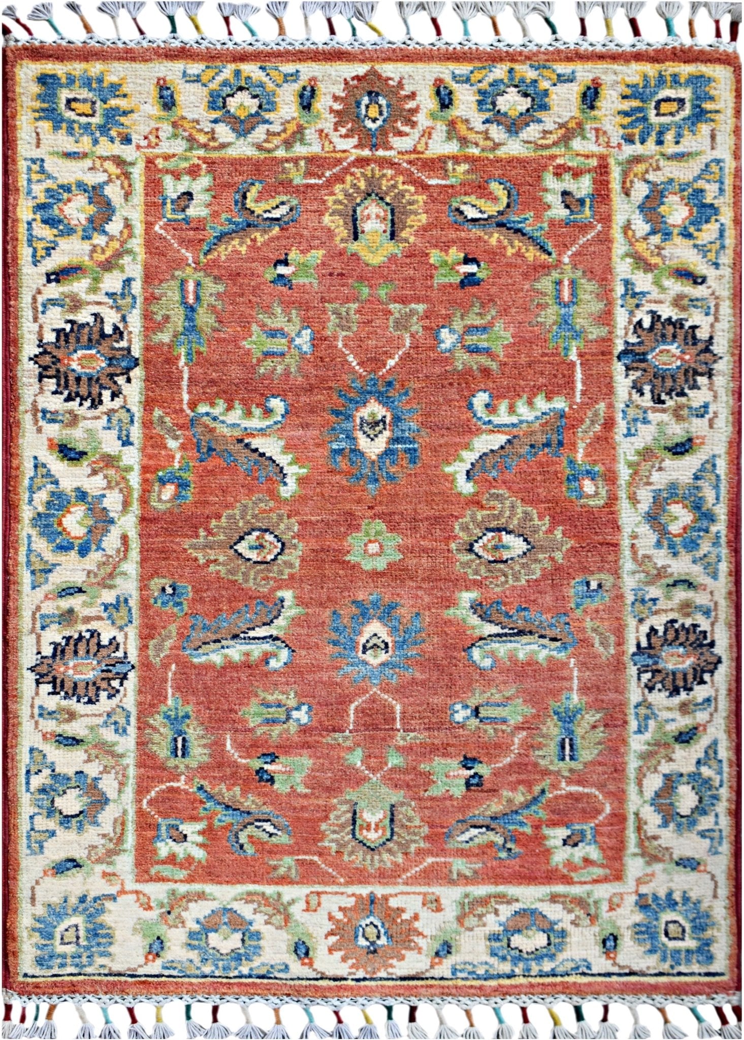 Handmade Mini Afghan Chobi Rug | 92 x 59 cm | 3' x 1'11" - Najaf Rugs & Textile