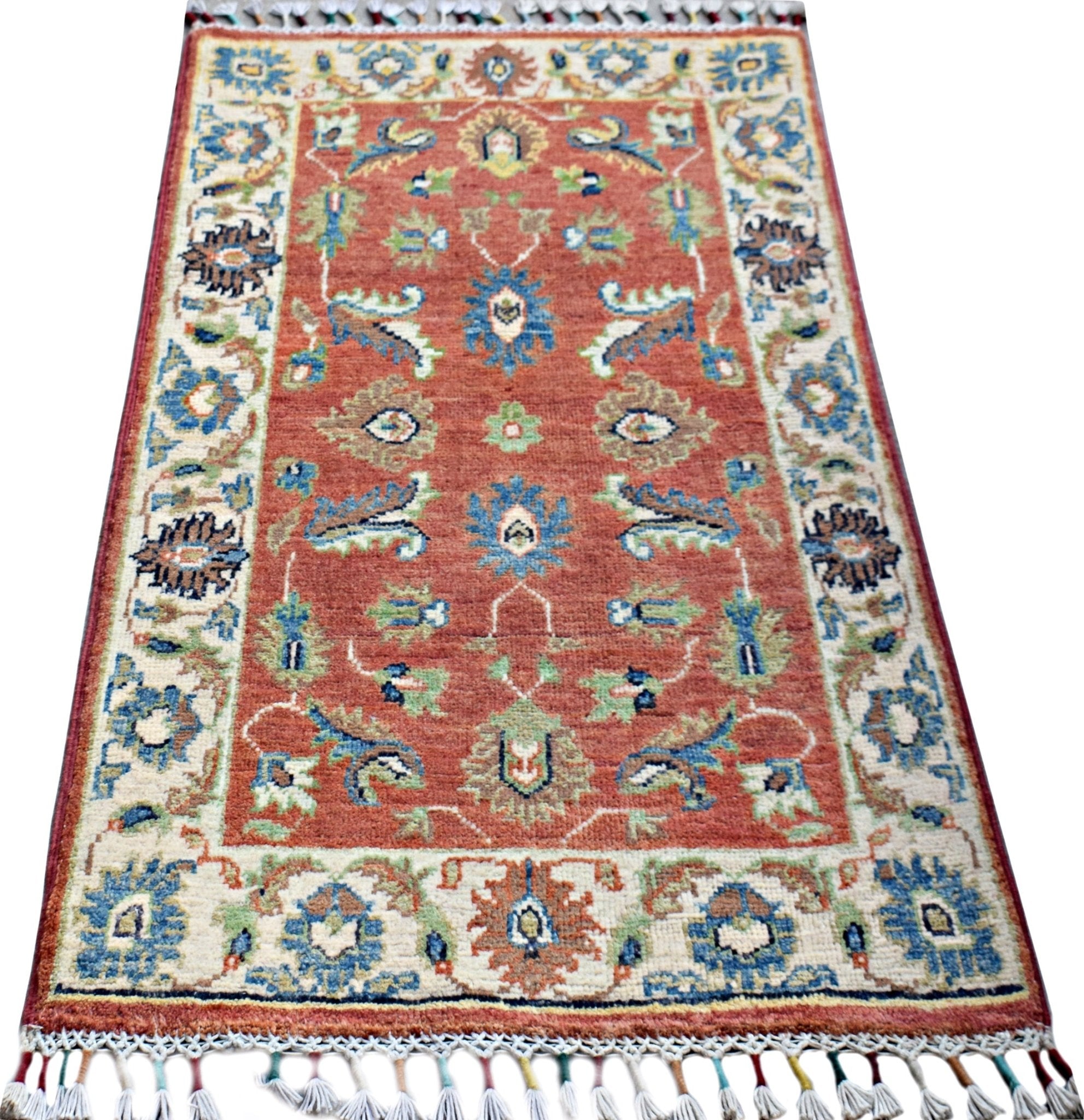 Handmade Mini Afghan Chobi Rug | 92 x 59 cm | 3' x 1'11" - Najaf Rugs & Textile