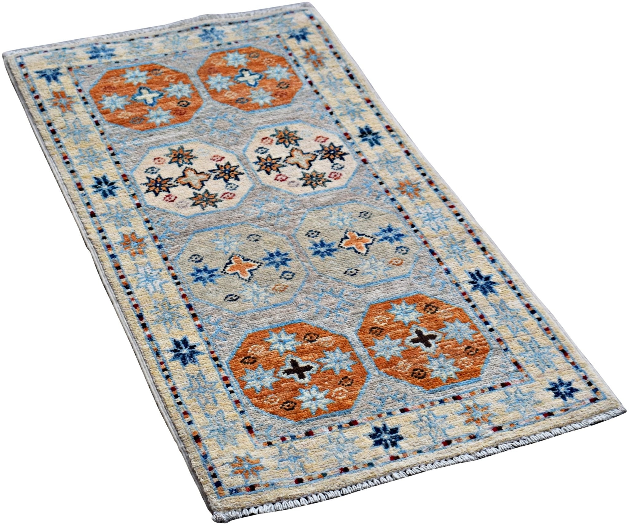 Handmade Mini Afghan Chobi Rug | 97 x 50 cm | 3'2" x 1'8" - Najaf Rugs & Textile