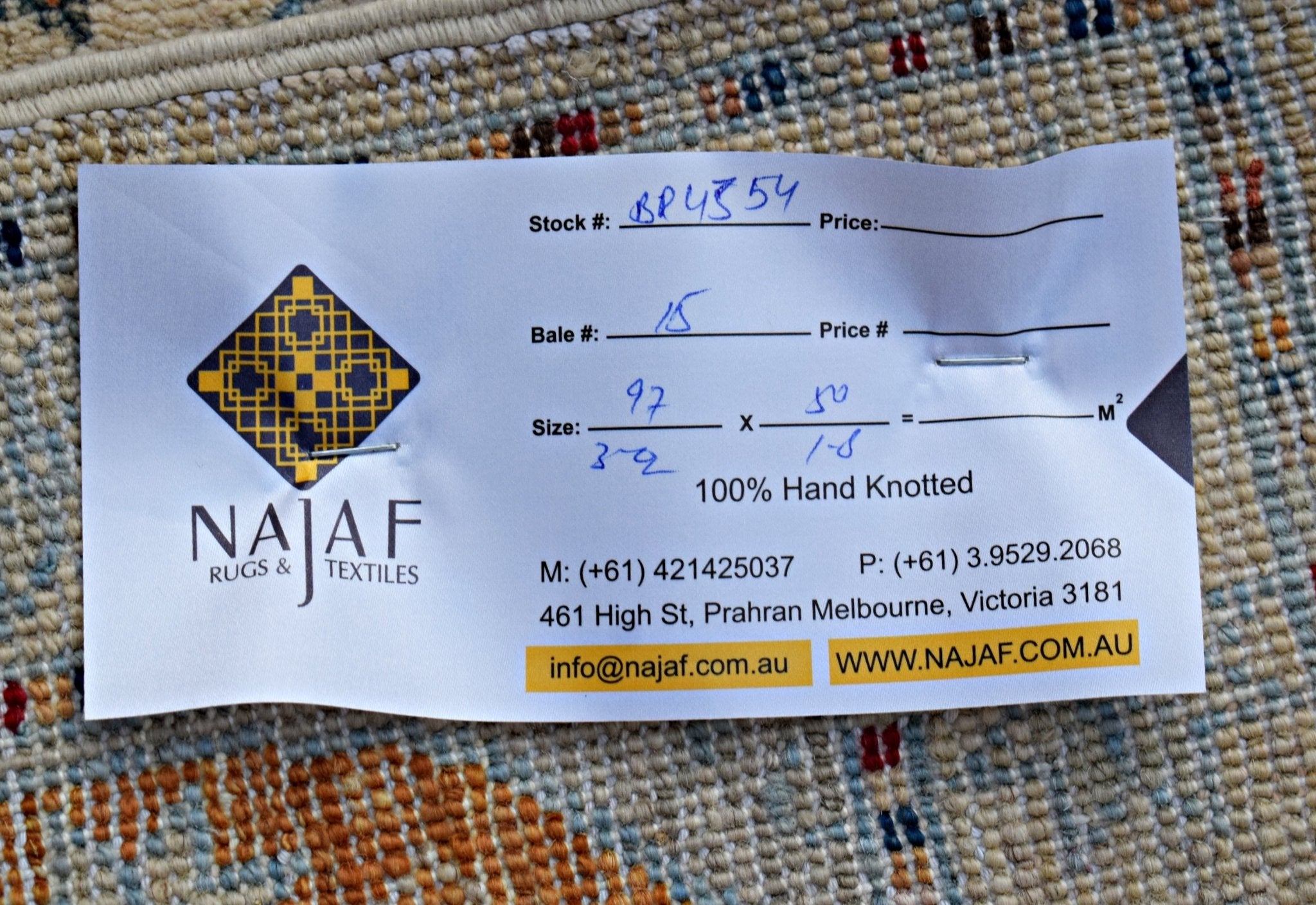 Handmade Mini Afghan Chobi Rug | 97 x 50 cm | 3'2" x 1'8" - Najaf Rugs & Textile