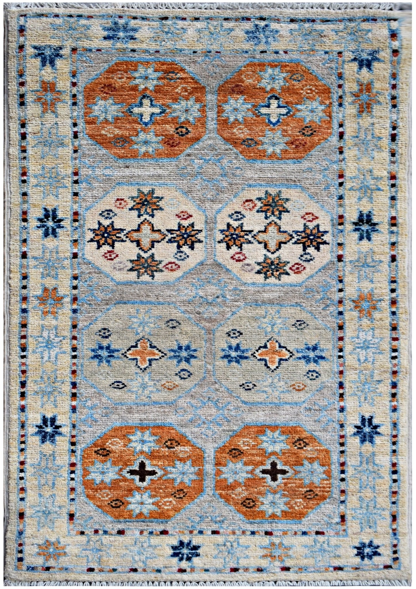 Handmade Mini Afghan Chobi Rug | 97 x 50 cm | 3'2" x 1'8" - Najaf Rugs & Textile