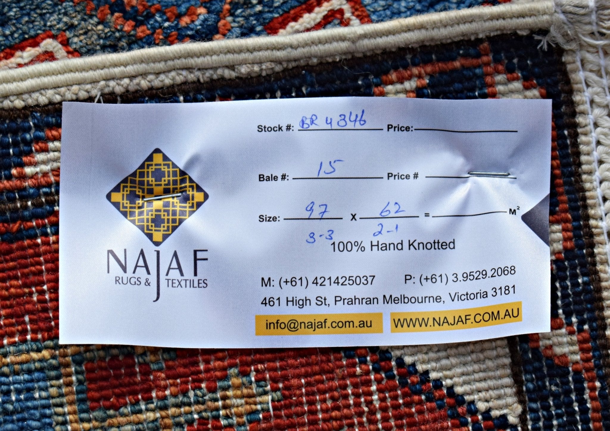 Handmade Mini Afghan Chobi Rug | 97 x 62 cm | 3'3" x 2'1" - Najaf Rugs & Textile