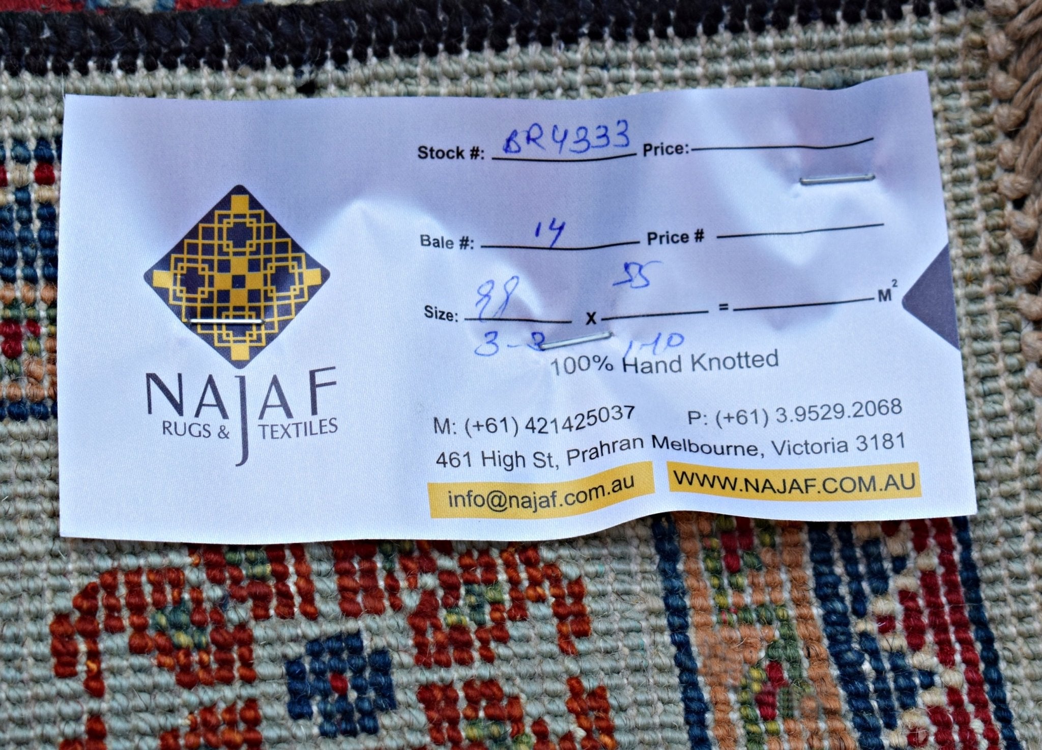 Handmade Mini Afghan Chobi Rug | 99 x 55 cm | 3'3" x 1'10" - Najaf Rugs & Textile