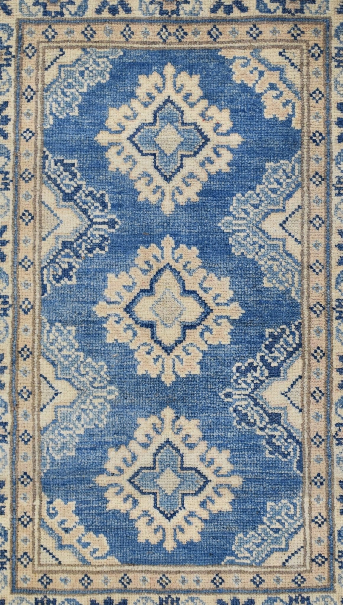 Handmade Mini Afghan Kazakh Rug | 94 x 60 cm | 3' x 1'9" - Najaf Rugs & Textile