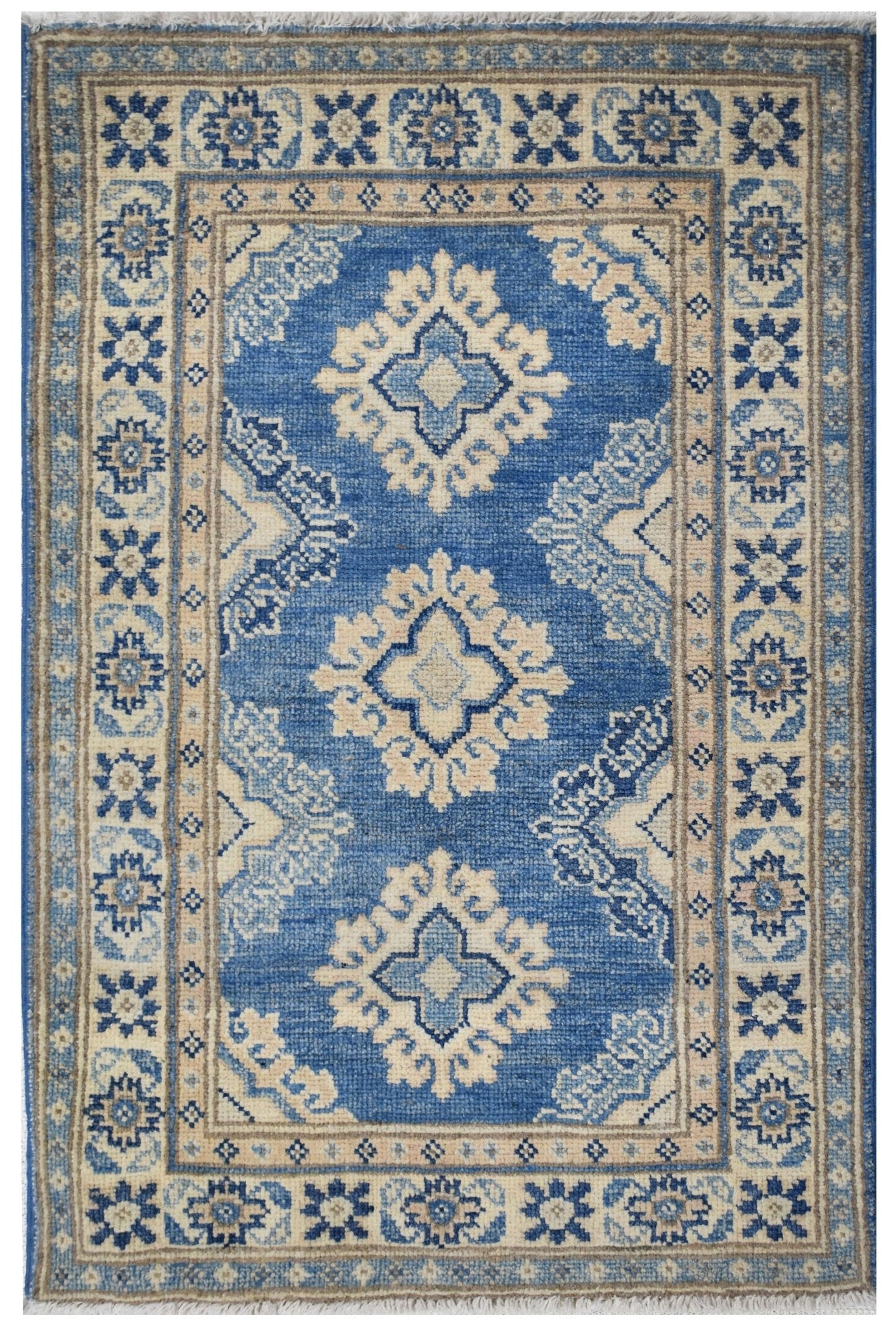 Handmade Mini Afghan Kazakh Rug | 94 x 60 cm | 3' x 1'9" - Najaf Rugs & Textile