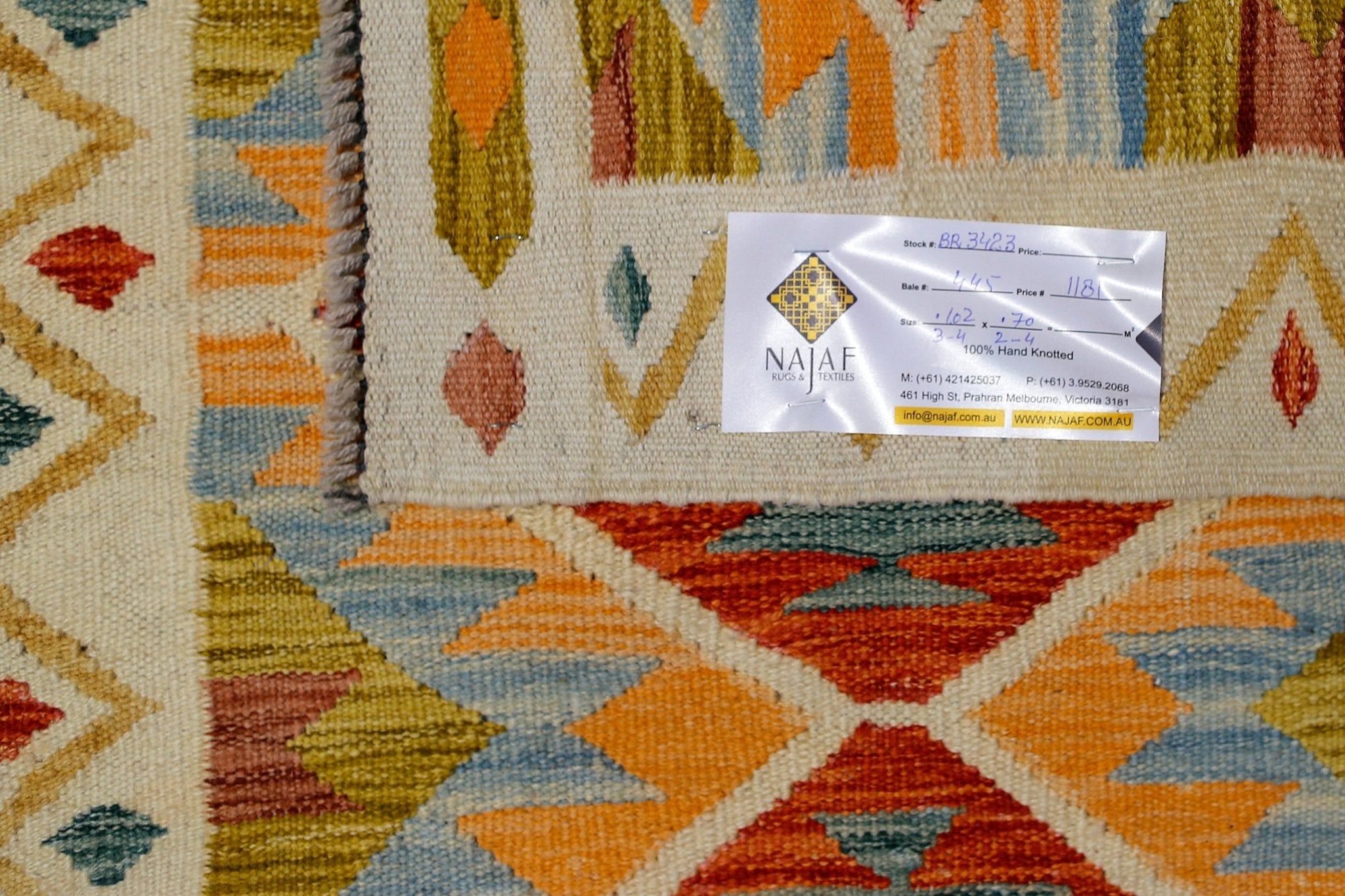 Handmade Mini Afghan Maimana Kilim | 102 x 70 cm | 3'4" x 2'4" - Najaf Rugs & Textile