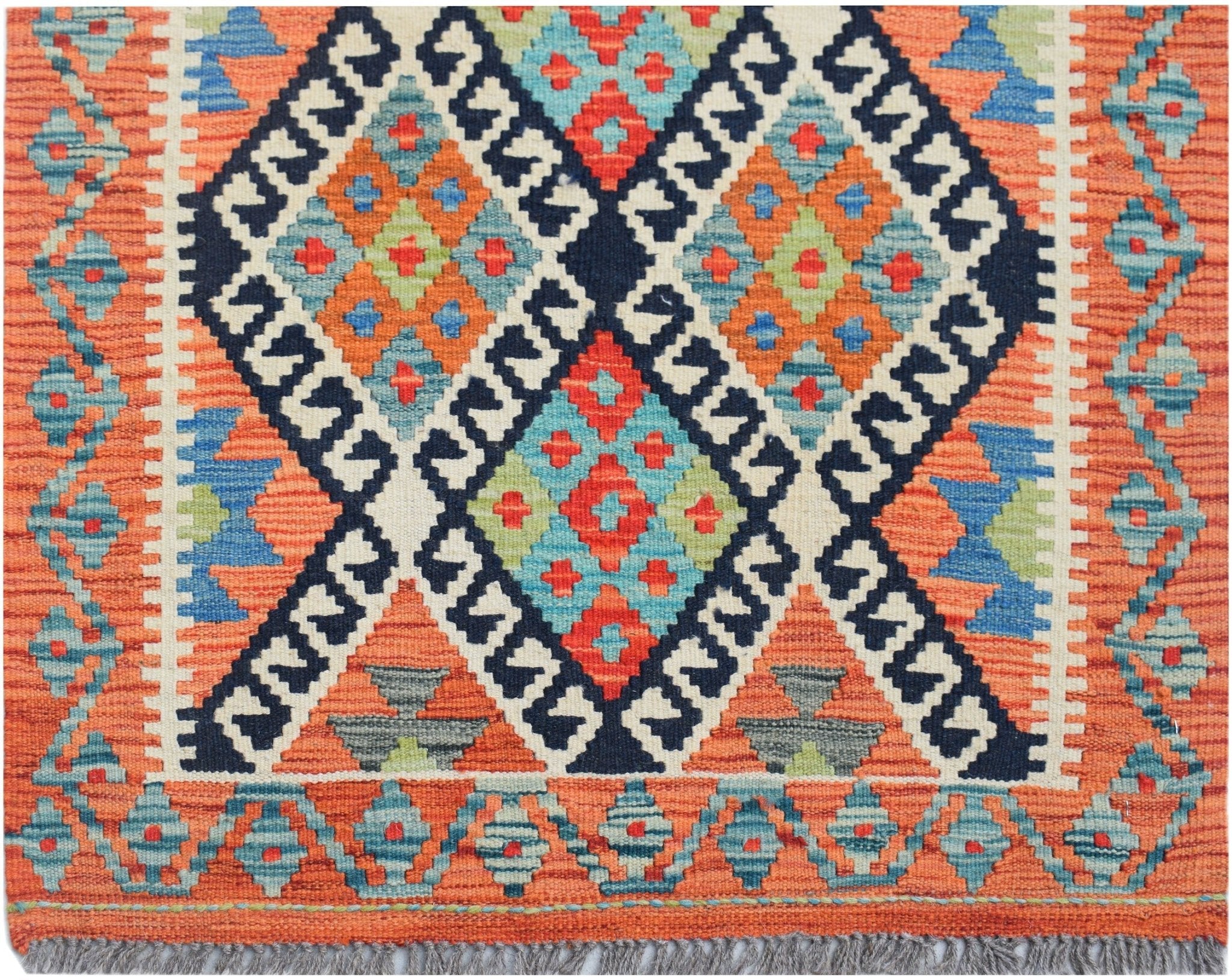 Handmade Mini Afghan Maimana Kilim | 117 x 76 cm | 3'10" x 2'7" - Najaf Rugs & Textile